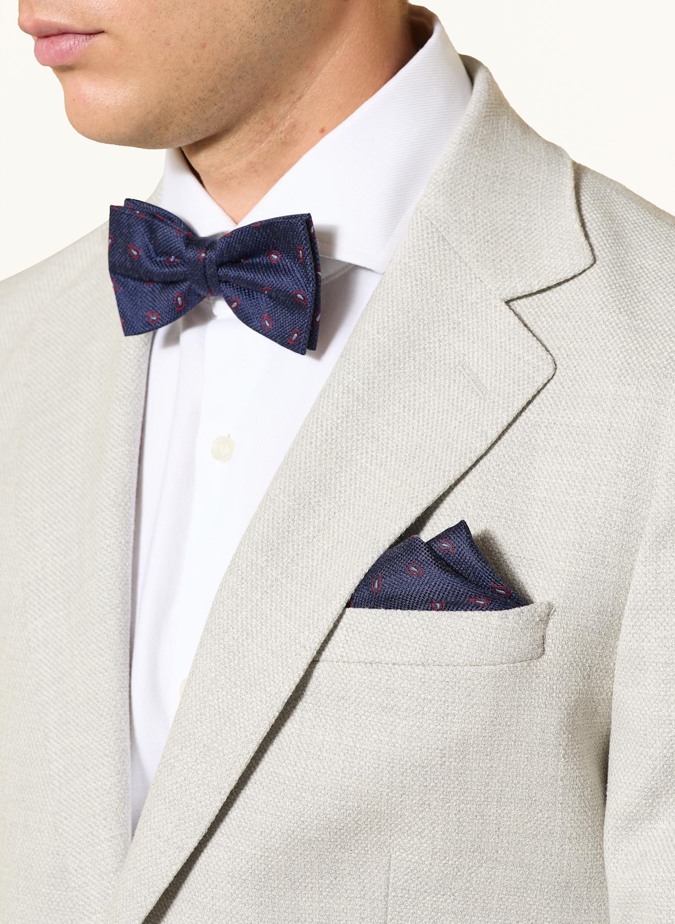 Prince BOWTIE Set: Bow tie and pocket square: DARK BLUE / DARK RED / WHITE