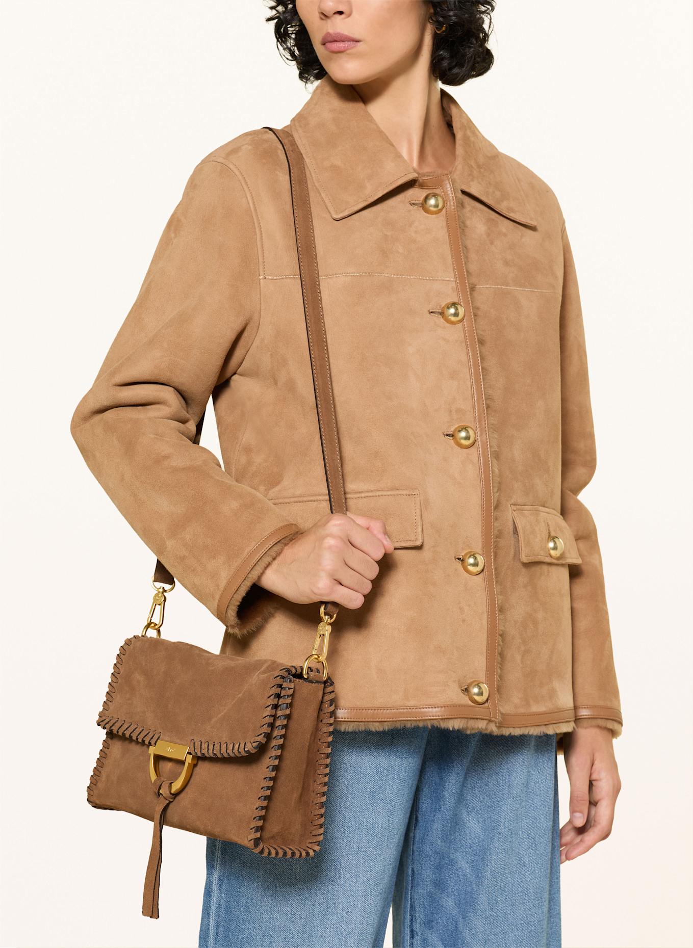 abro Schultertasche TEMI STITCH: CAMEL