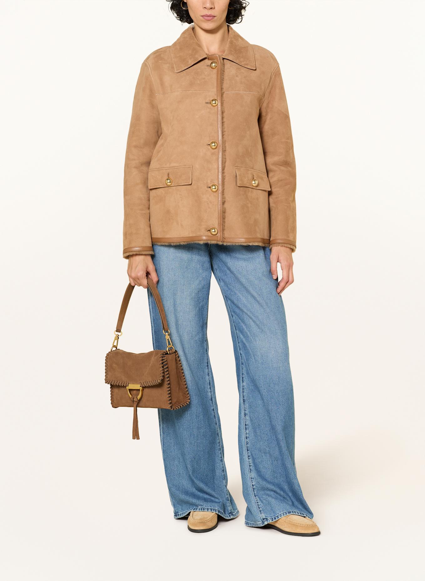 abro Schultertasche TEMI STITCH: CAMEL