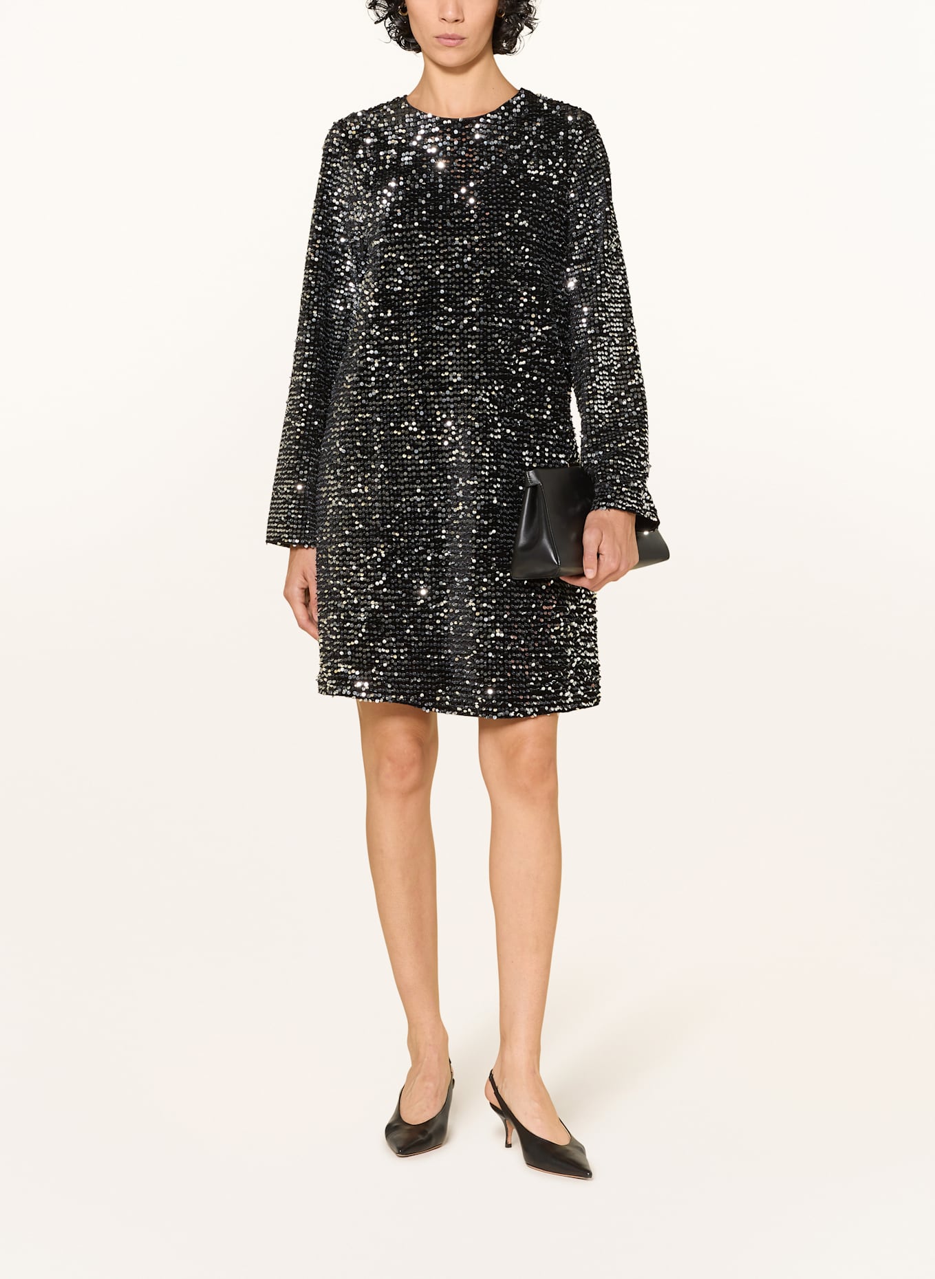 lilienfels Samtkleid mit Pailletten: SCHWARZ