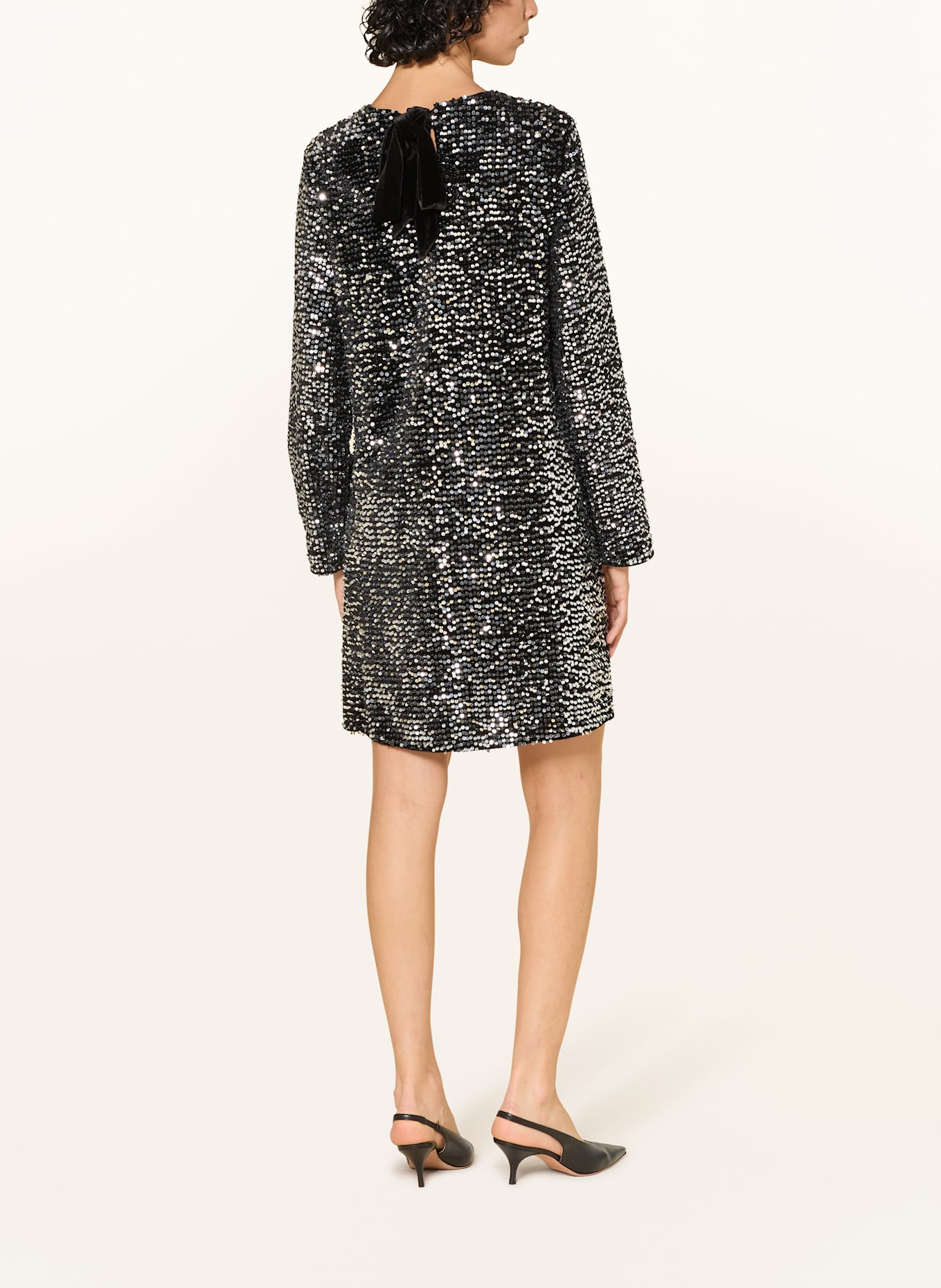 lilienfels Samtkleid mit Pailletten: SCHWARZ