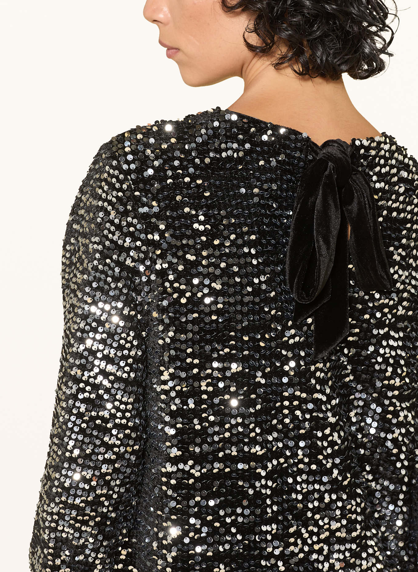 lilienfels Samtkleid mit Pailletten: SCHWARZ