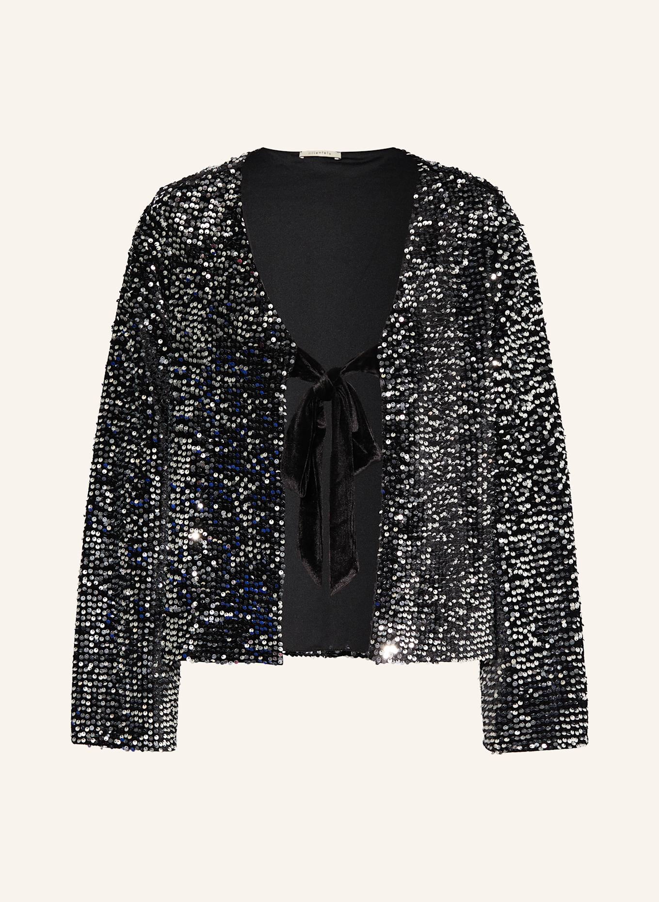 lilienfels Samtjacke mit Pailletten: SCHWARZ