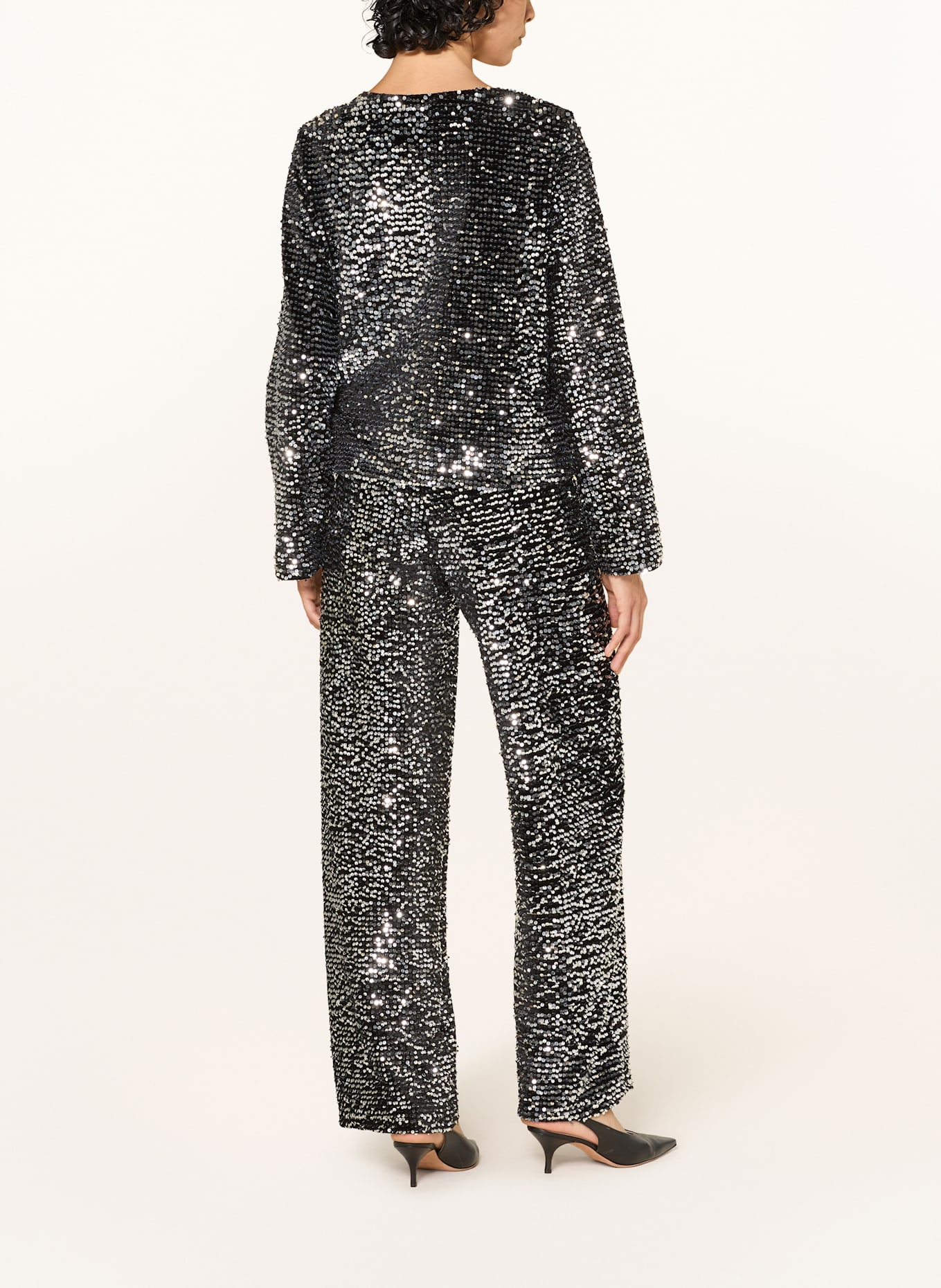 lilienfels Samtjacke mit Pailletten: SCHWARZ