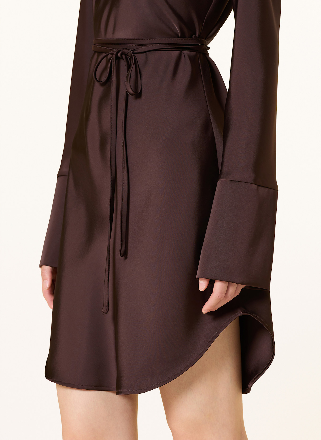 MAX & Co. Satinkleid FIORDI: DUNKELBRAUN