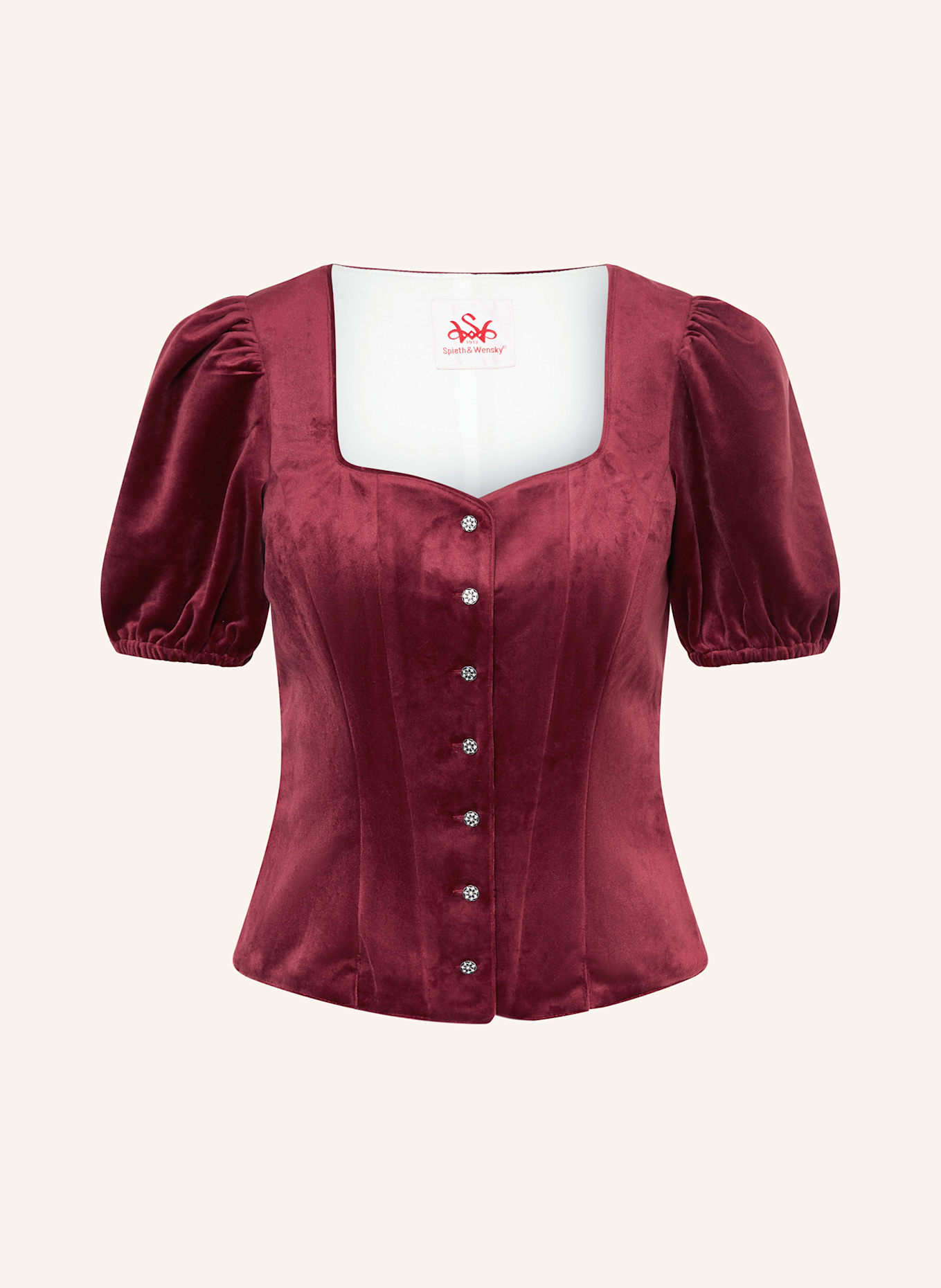 Spieth & Wensky Trachtenmieder GRIFFIN aus Samt: DUNKELROT