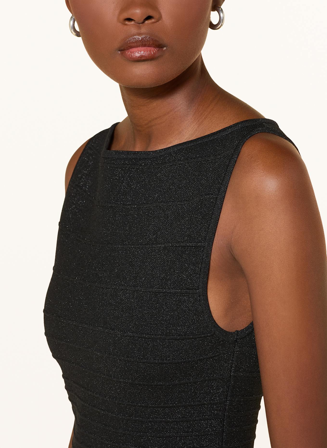 RETROFÊTE Cocktailkleid AUDRINA mit Glitzergarn: SCHWARZ