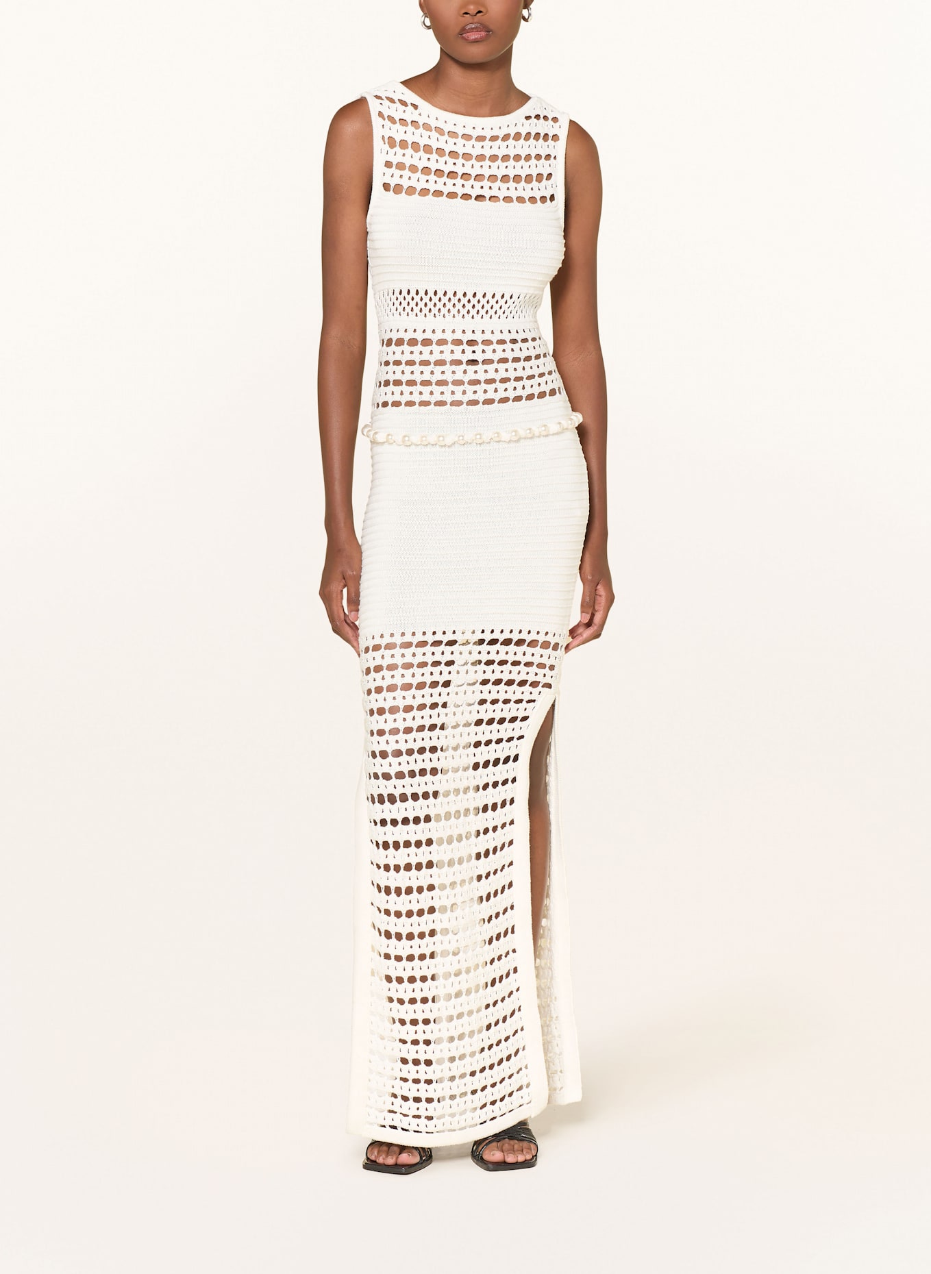 RETROFÊTE Häkelkleid KYLAN mit Cut-out: WEISS