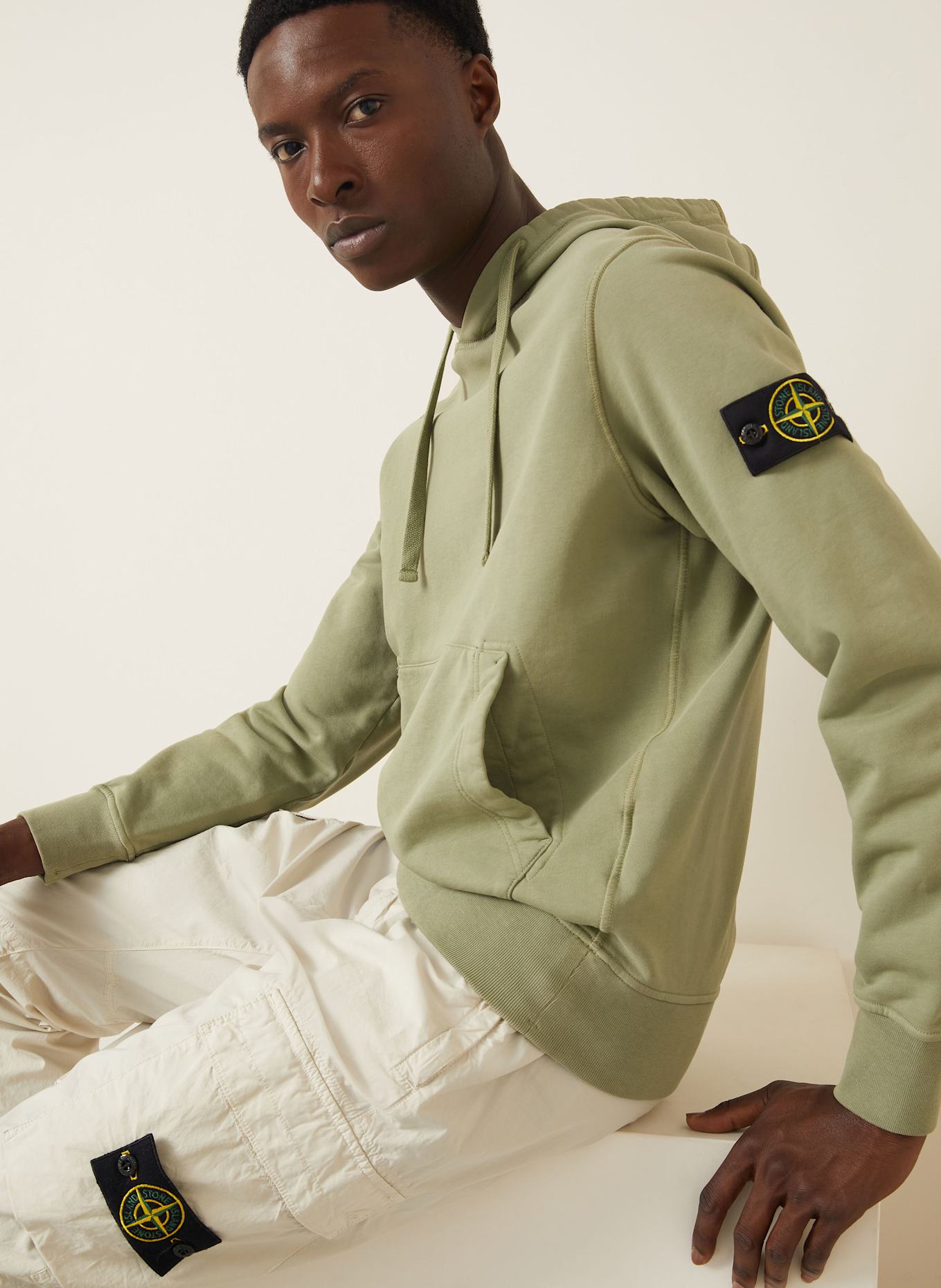 STONE ISLAND Hoodie: HELLGRÜN