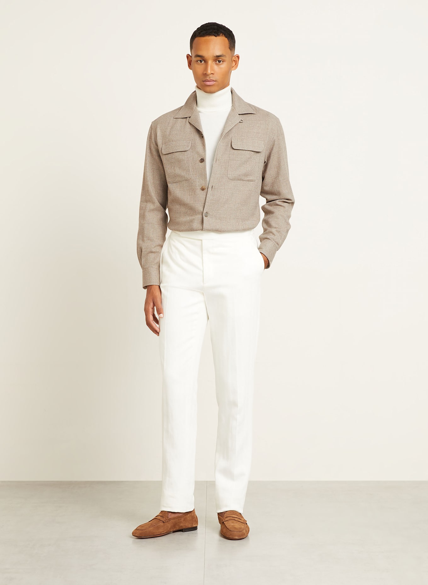 RALPH LAUREN PURPLE LABEL Koszula regular fit: BEŻOWY / BRĄZOWY