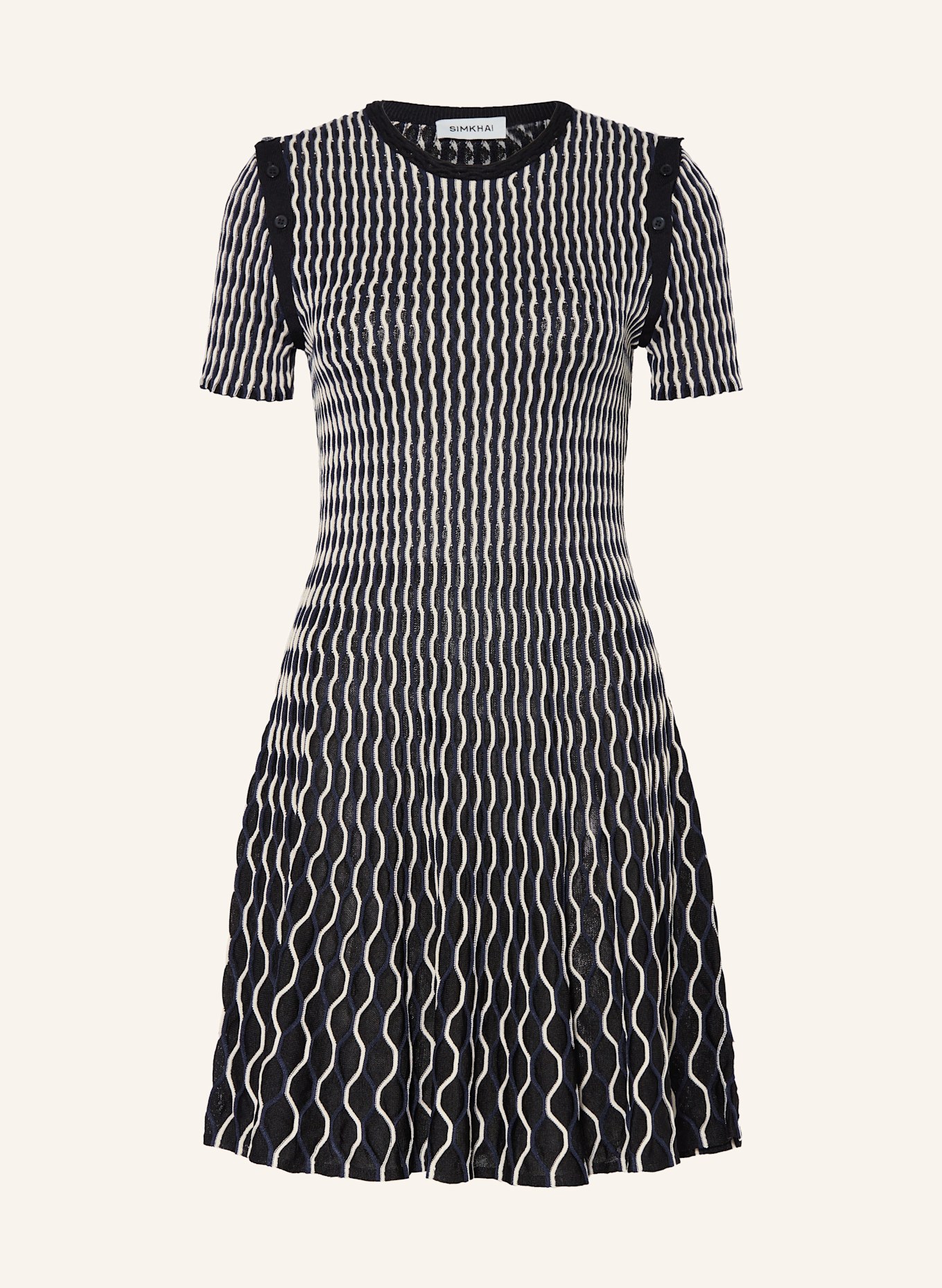 SIMKHAI Cocktailkleid BAYLOR: SCHWARZ / WEISS / DUNKELBLAU