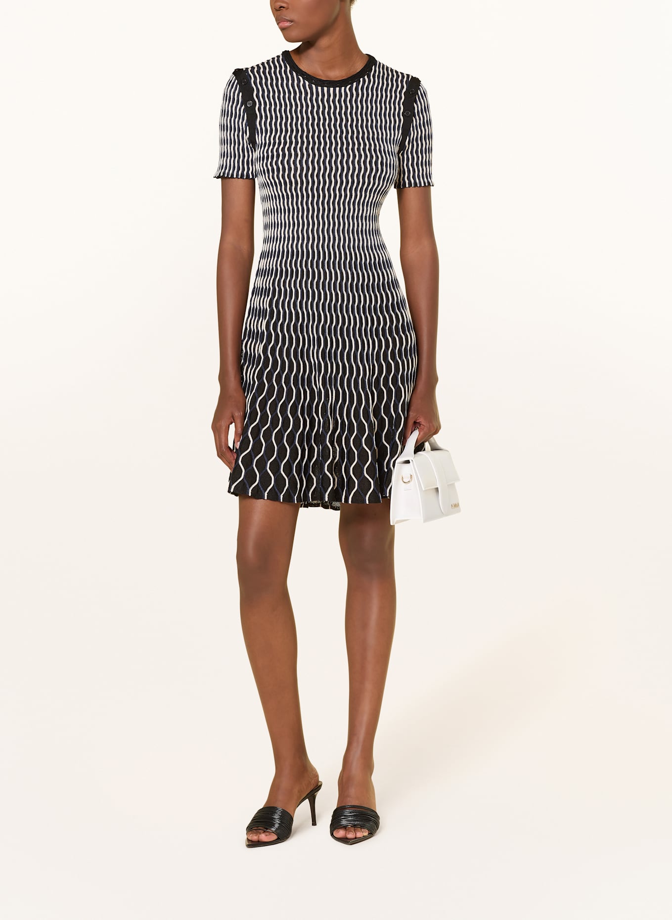 SIMKHAI Cocktailkleid BAYLOR: SCHWARZ / WEISS / DUNKELBLAU