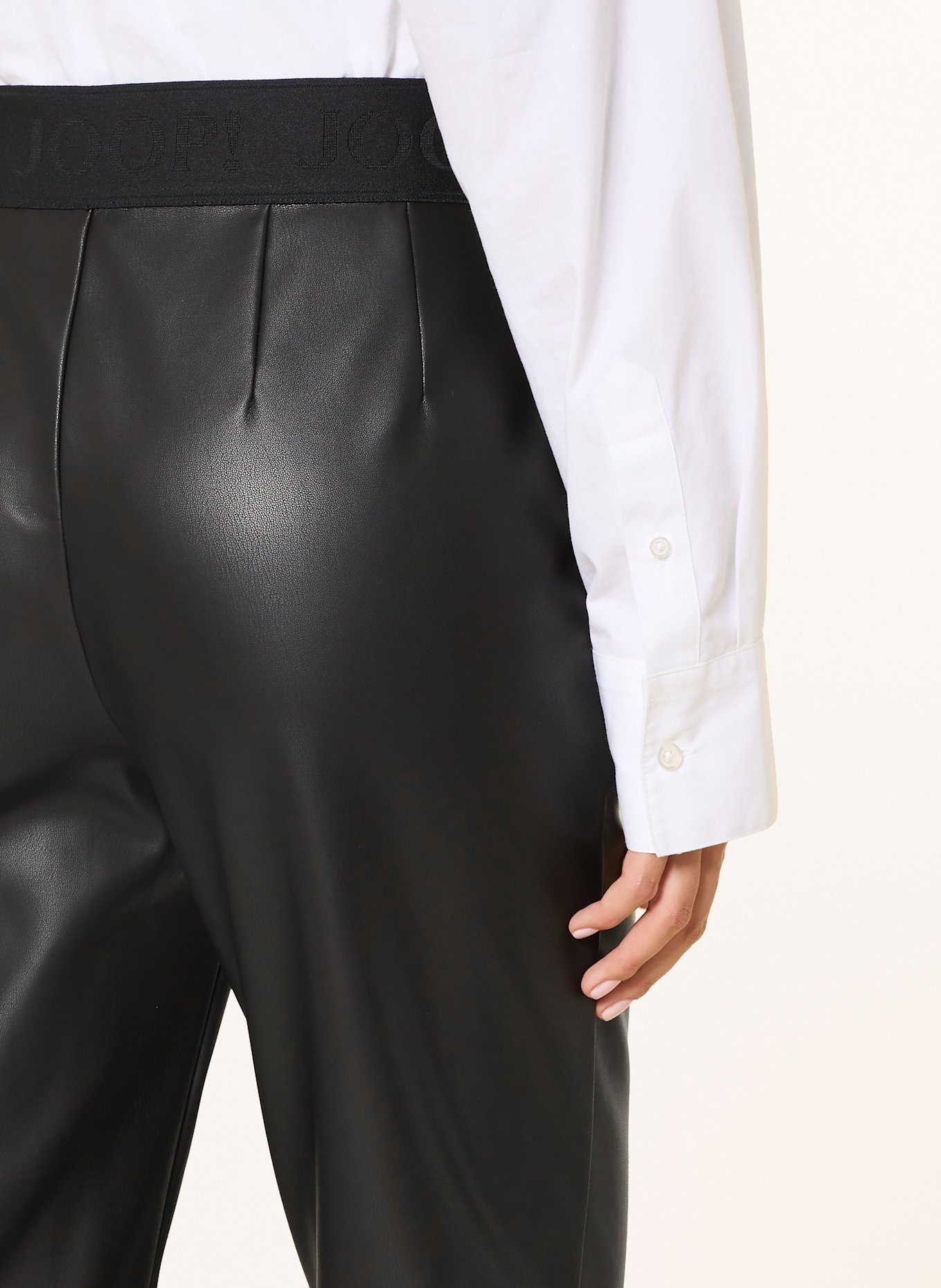 JOOP! Hose PATRICIA in Lederoptik: SCHWARZ