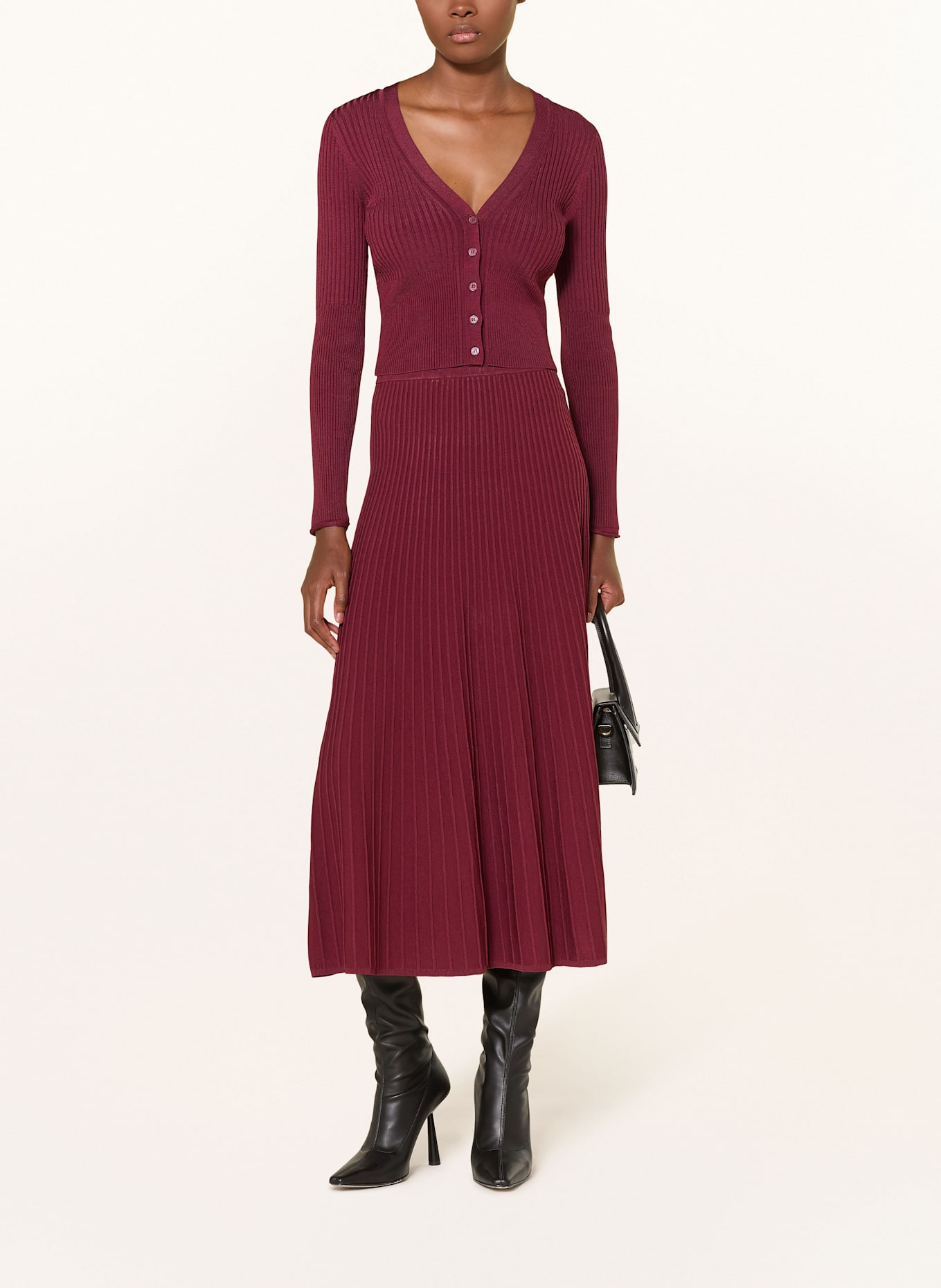 SIMKHAI Spódnica z dzianiny CHIARA: CIEMNOCZERWONY