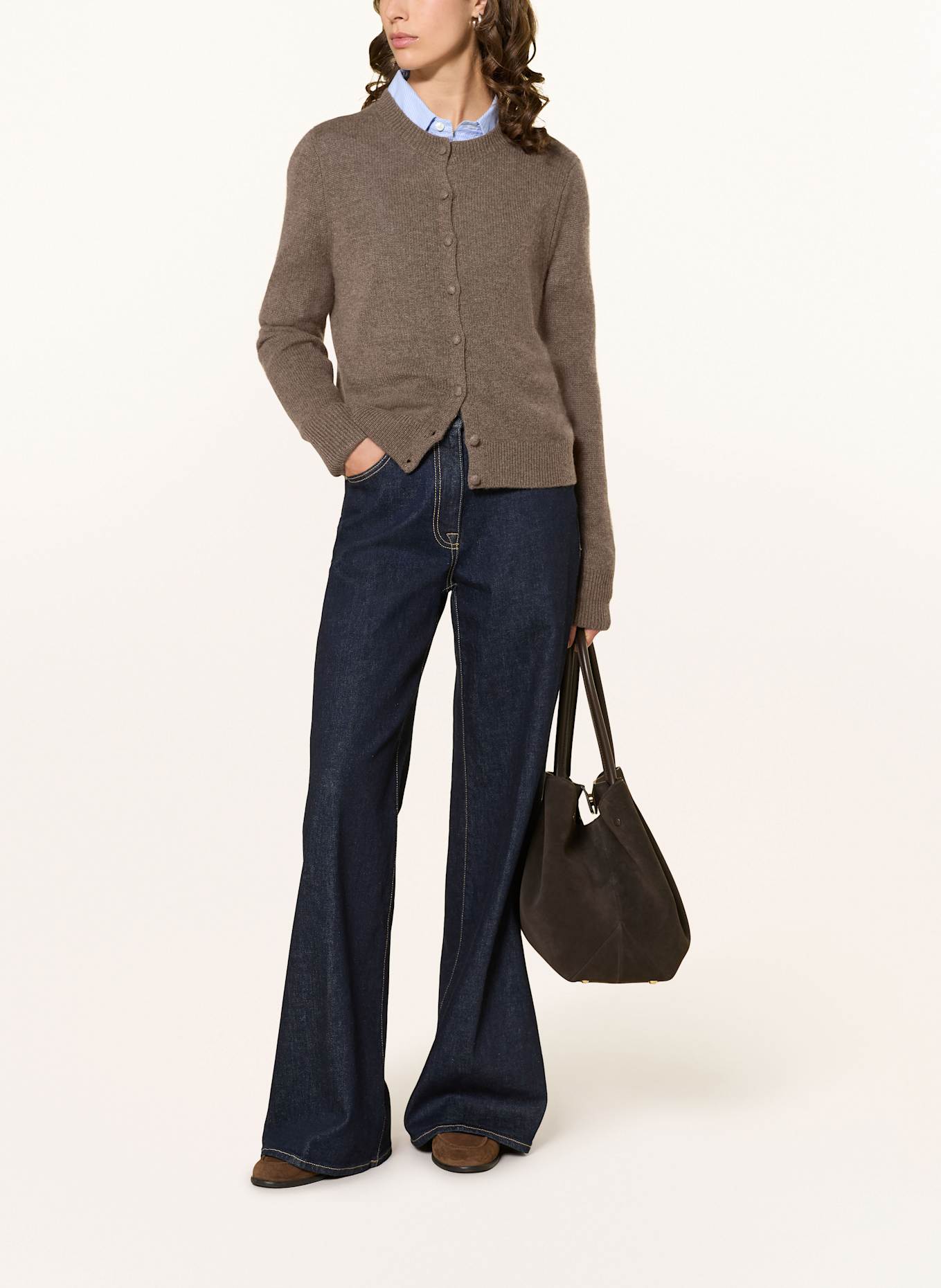 FTC CASHMERE Strickjacke aus Cashmere: BRAUN