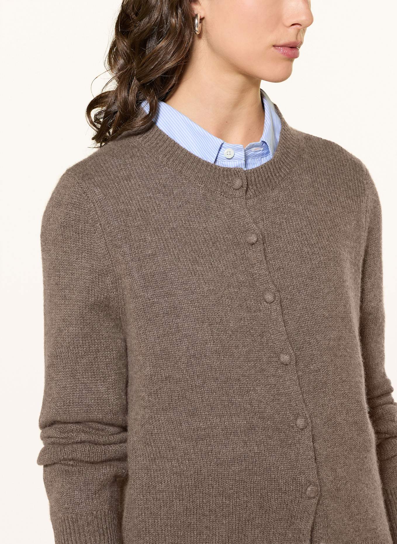 FTC CASHMERE Strickjacke aus Cashmere: BRAUN