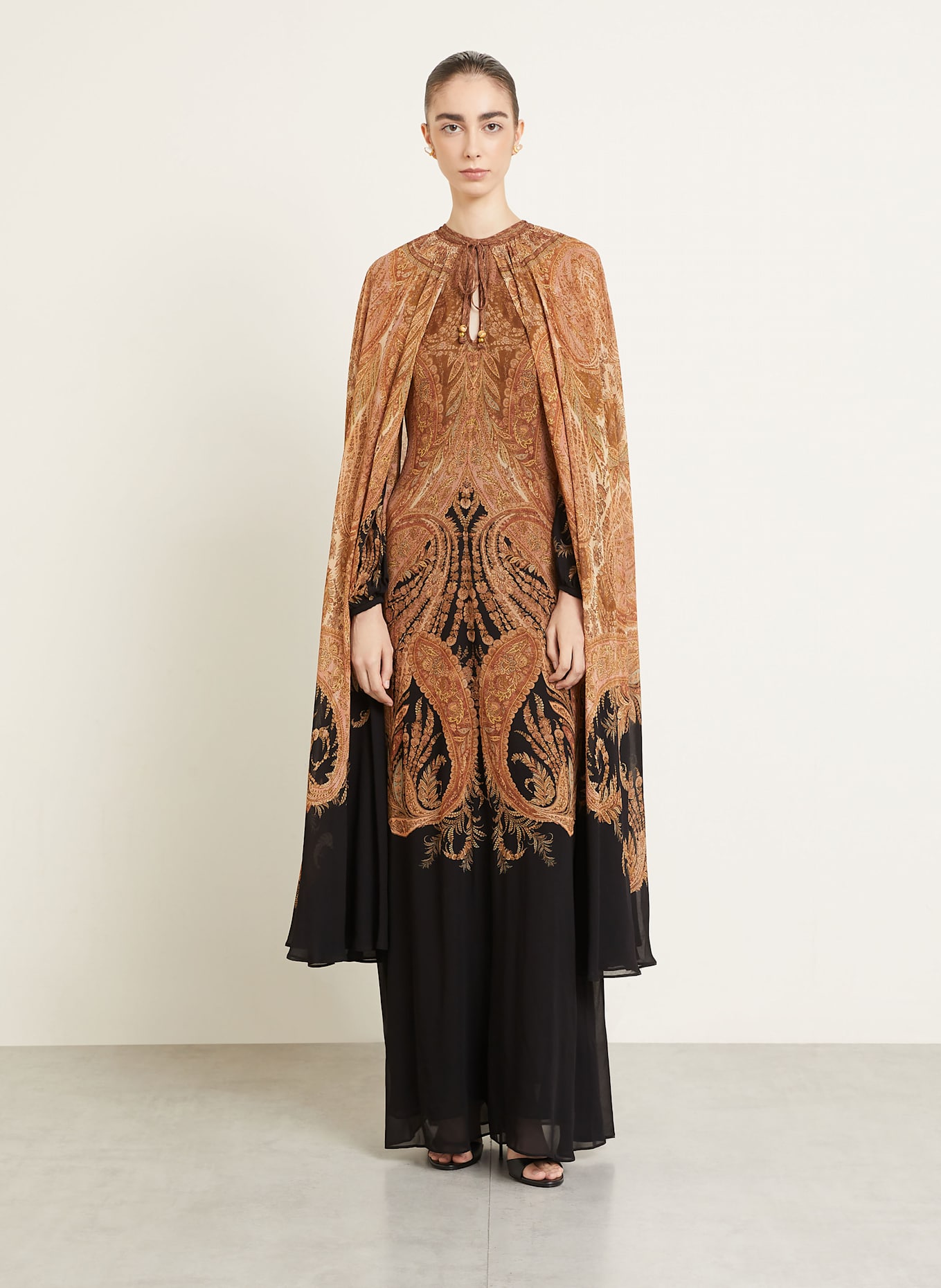 ZIMMERMANN Kleid HYPNOTIC: SCHWARZ / COGNAC