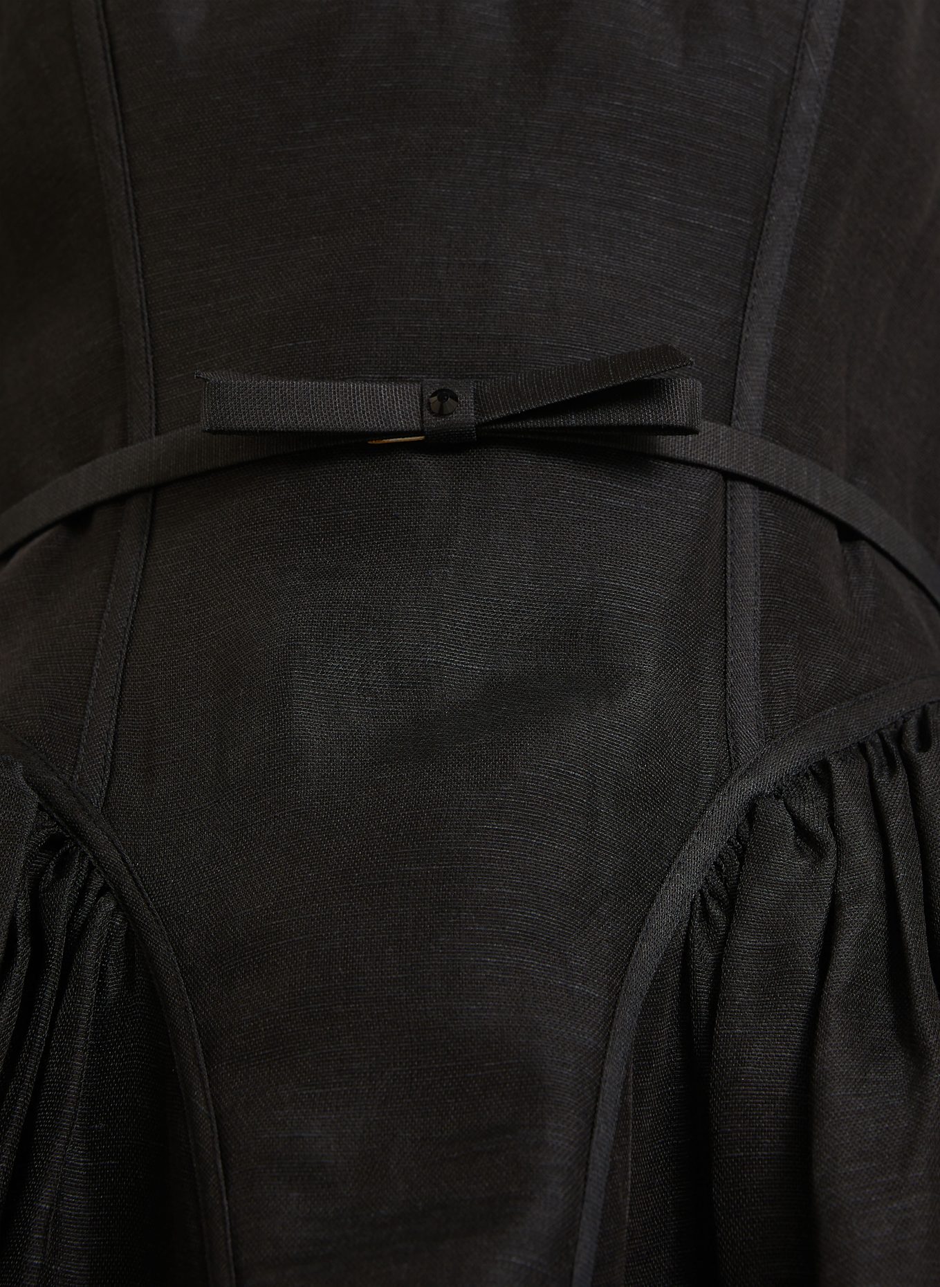 ZIMMERMANN Cocktailkleid HYPNOTIC mit Leinen und Seide: SCHWARZ