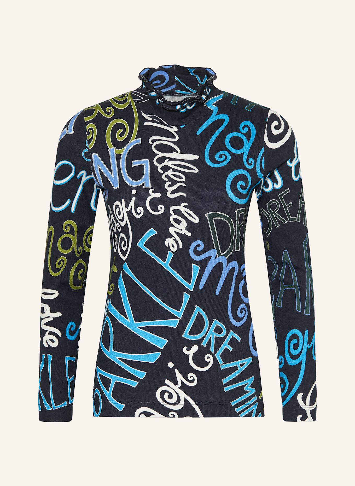 ZAÍDA Longsleeve: DUNKELBLAU / WEISS / GRÜN