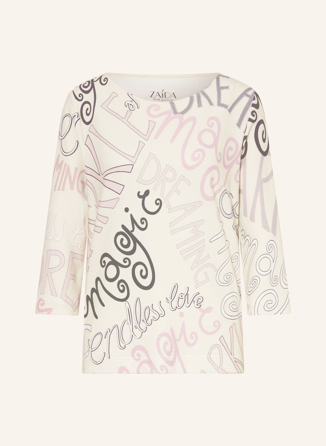 ZAÍDA Shirt mit 3/4-Arm: ECRU / ROSA / BLAU