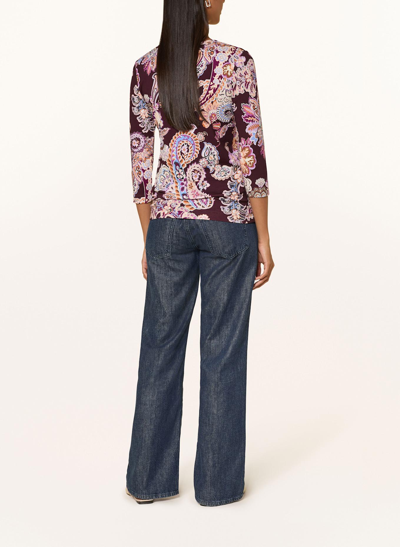 efixelle Shirt mit 3/4-Arm: DUNKELLILA / BLAU / ORANGE