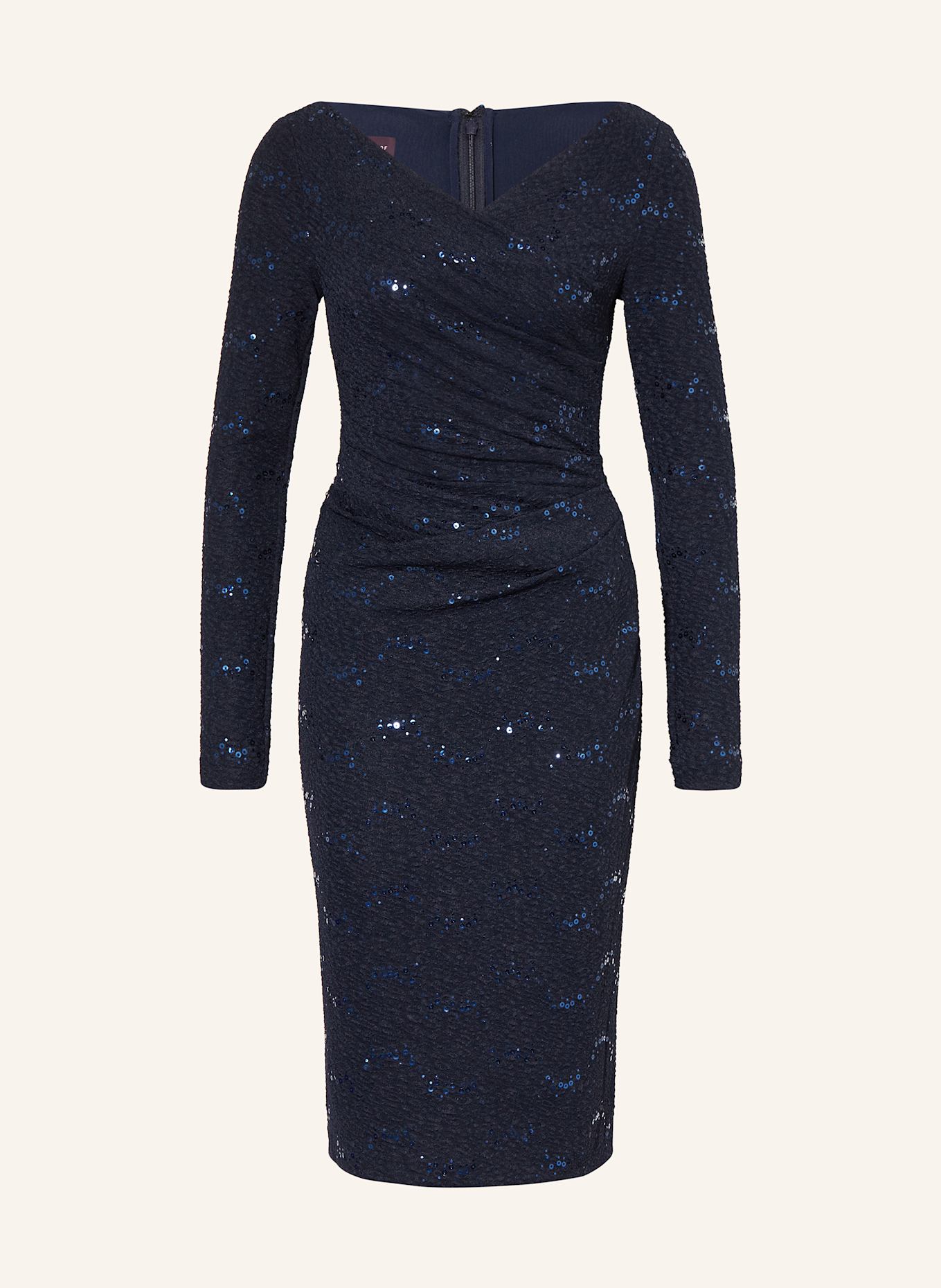 TALBOT RUNHOF Cocktailkleid mit Pailletten: DUNKELBLAU