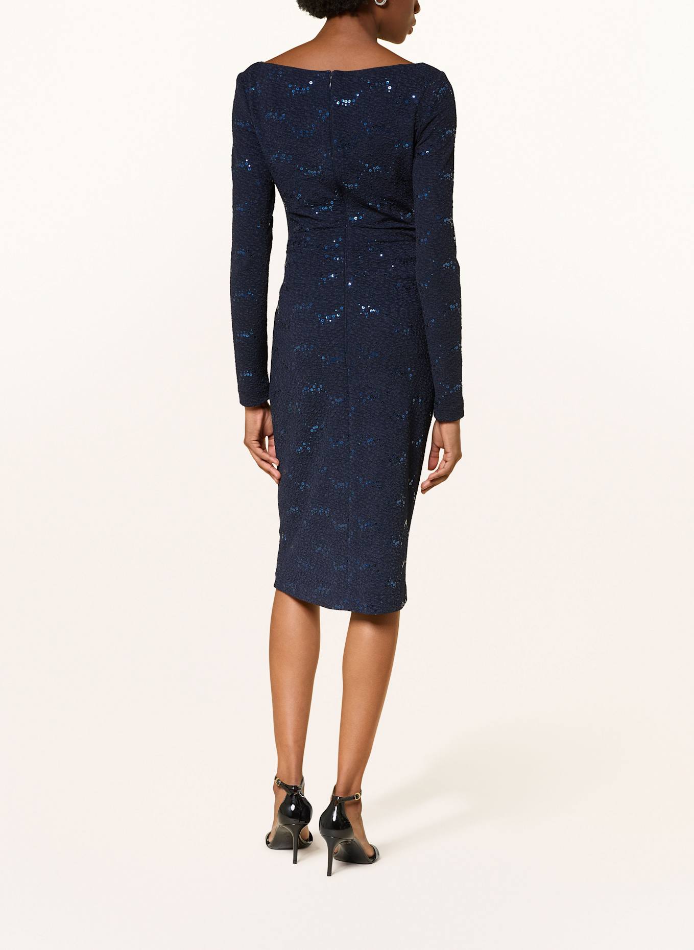 TALBOT RUNHOF Cocktailkleid mit Pailletten: DUNKELBLAU