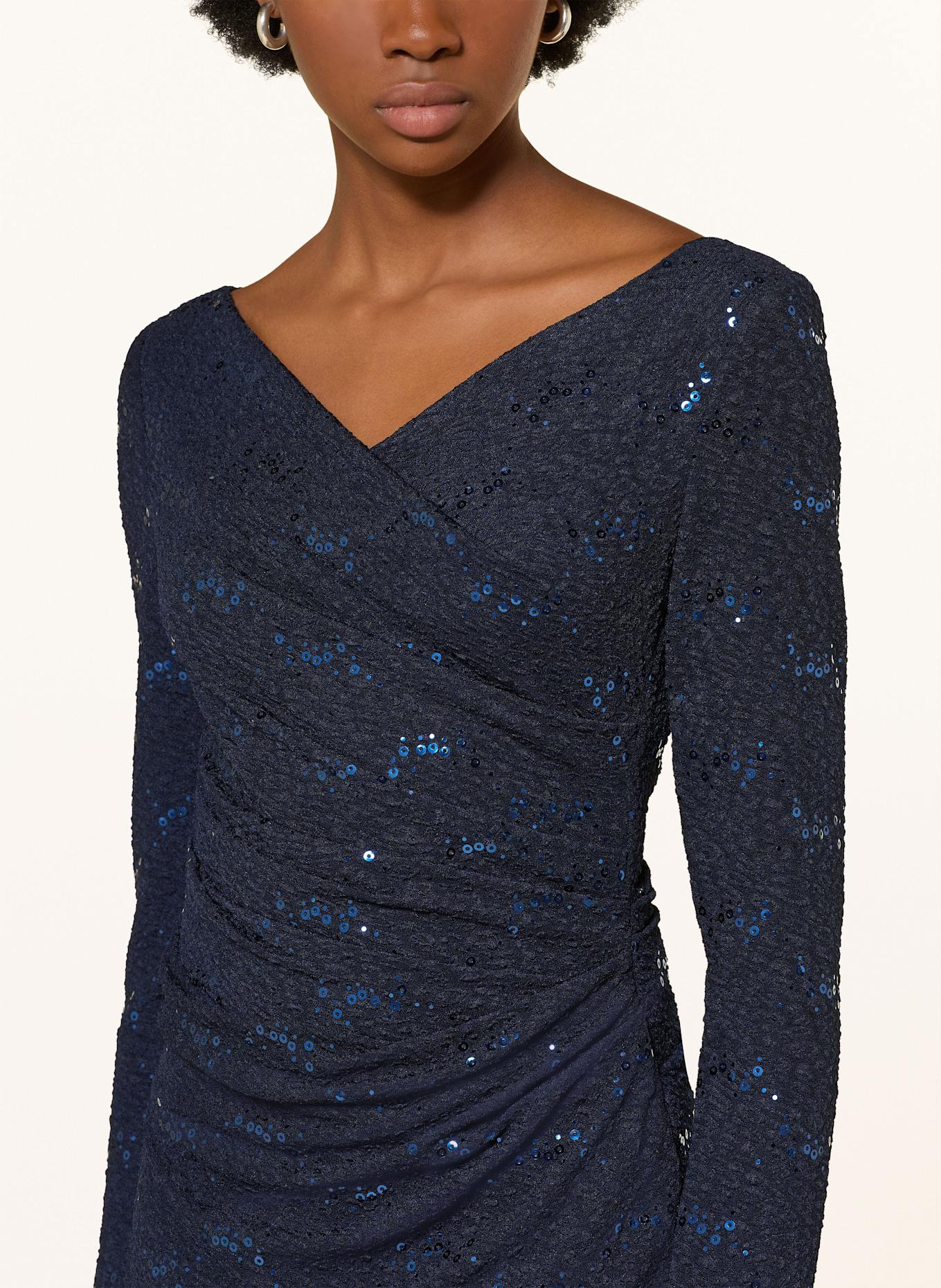 TALBOT RUNHOF Cocktailkleid mit Pailletten: DUNKELBLAU