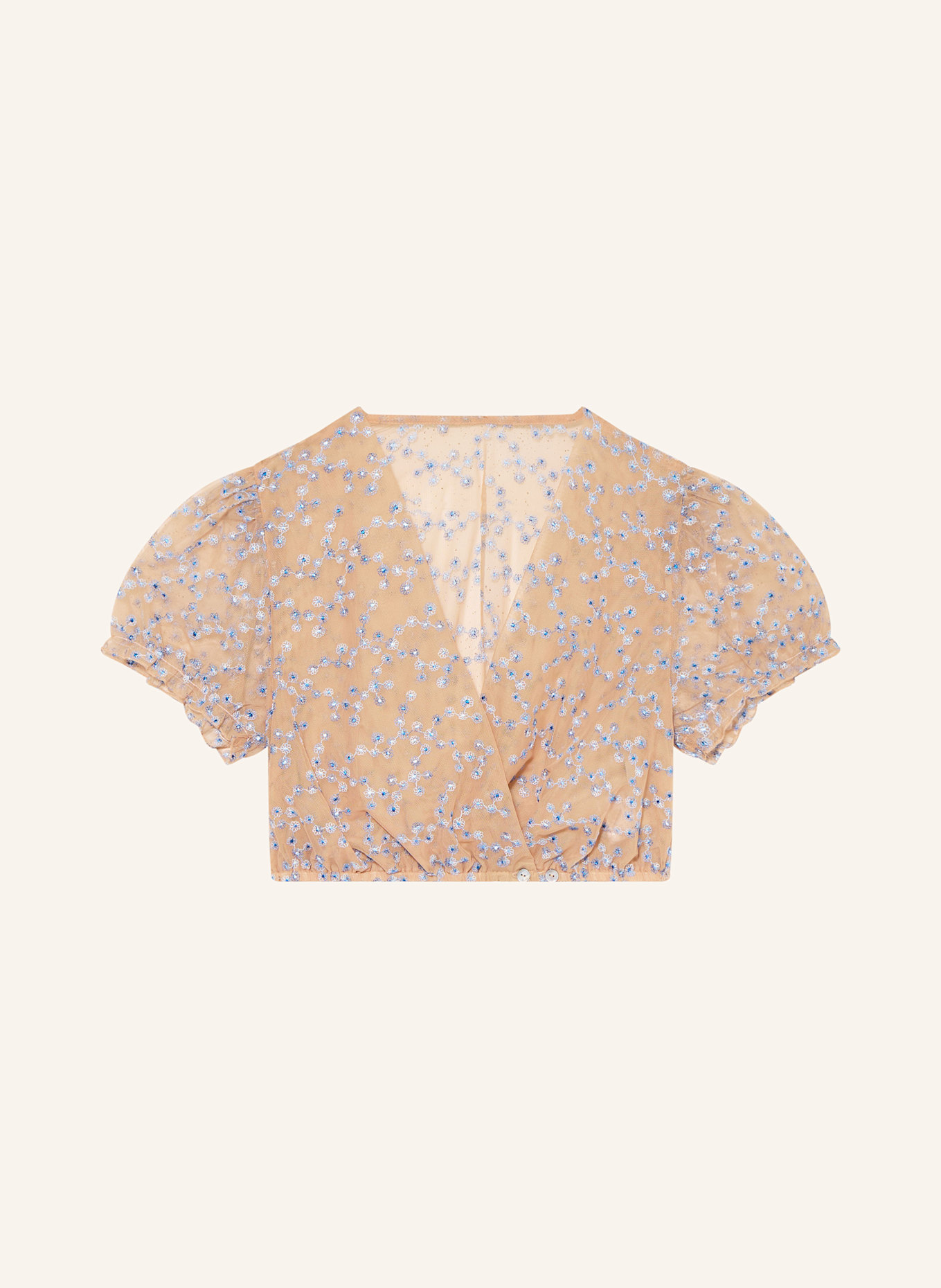 Johann & Johanna Dirndlbluse: BEIGE / BLAU