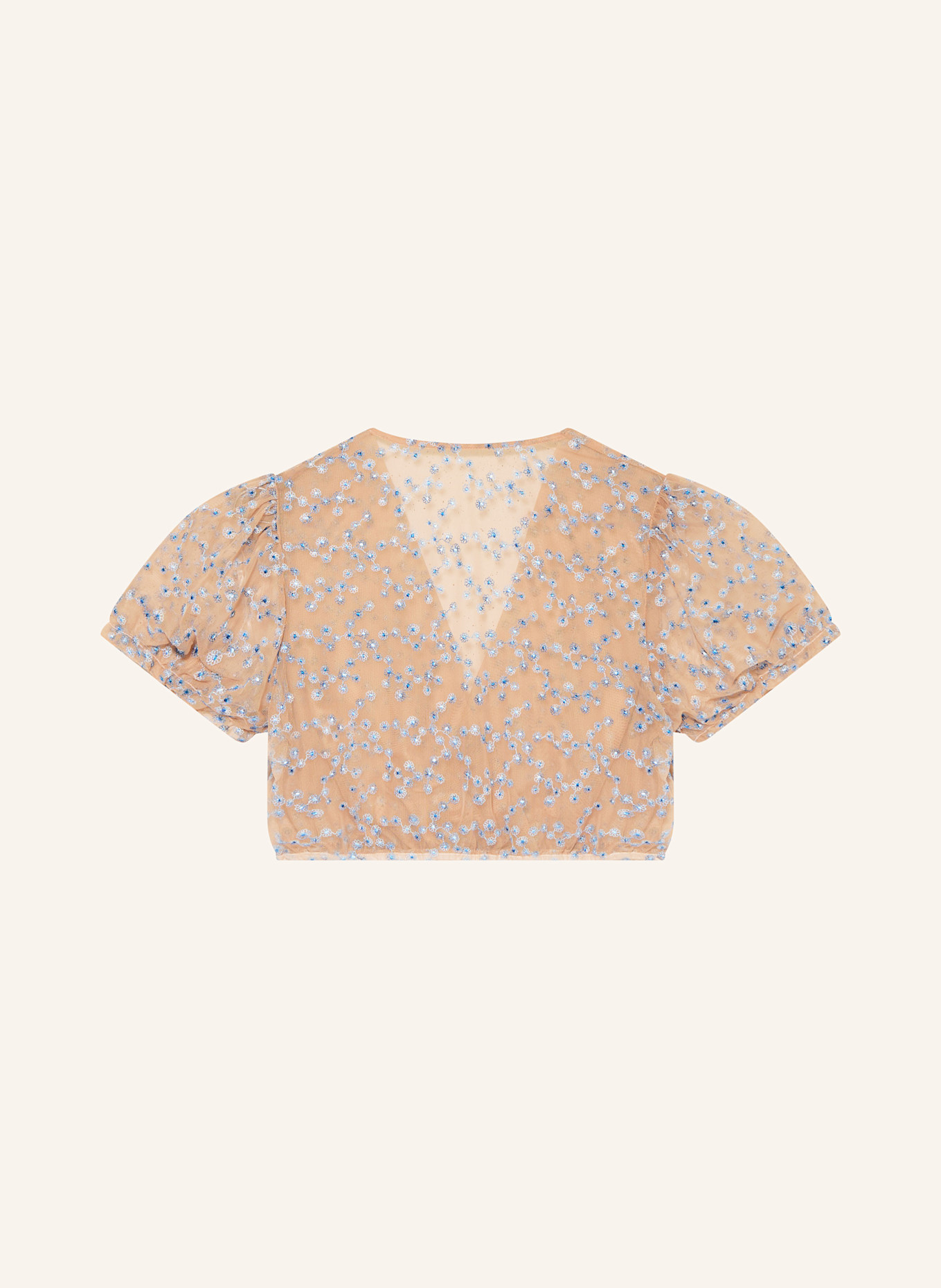 Johann & Johanna Dirndlbluse: BEIGE / BLAU