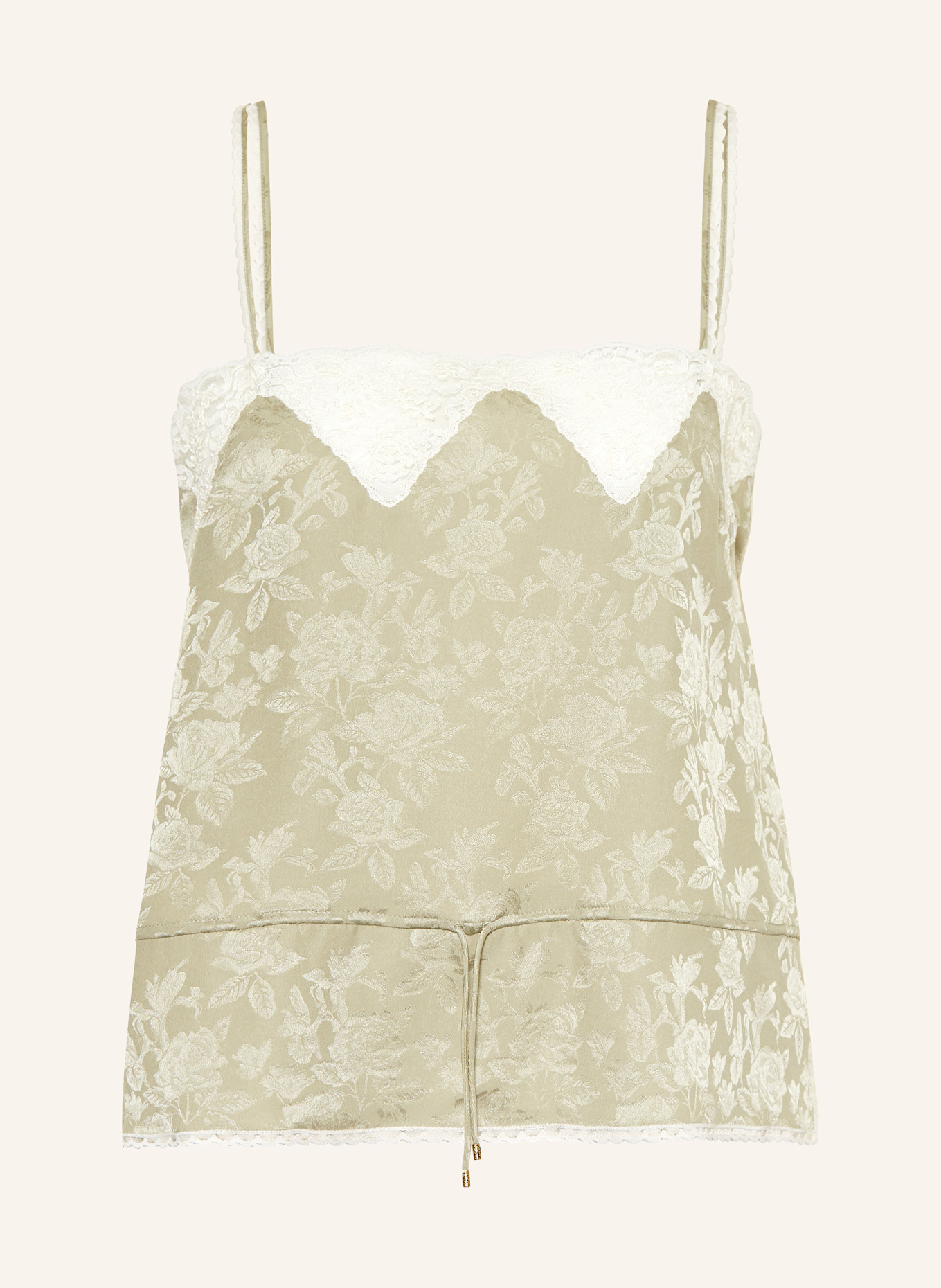 Chloé Seidentop mit Spitze: HELLGRÜN