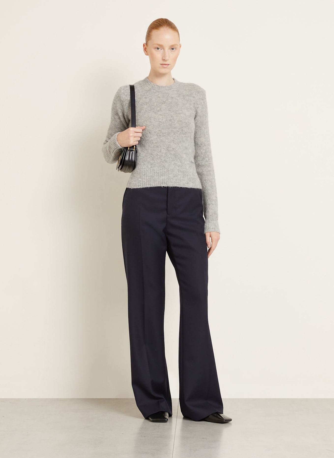 AMI PARIS Pullover mit Merinowolle und Alpaka: GRAU