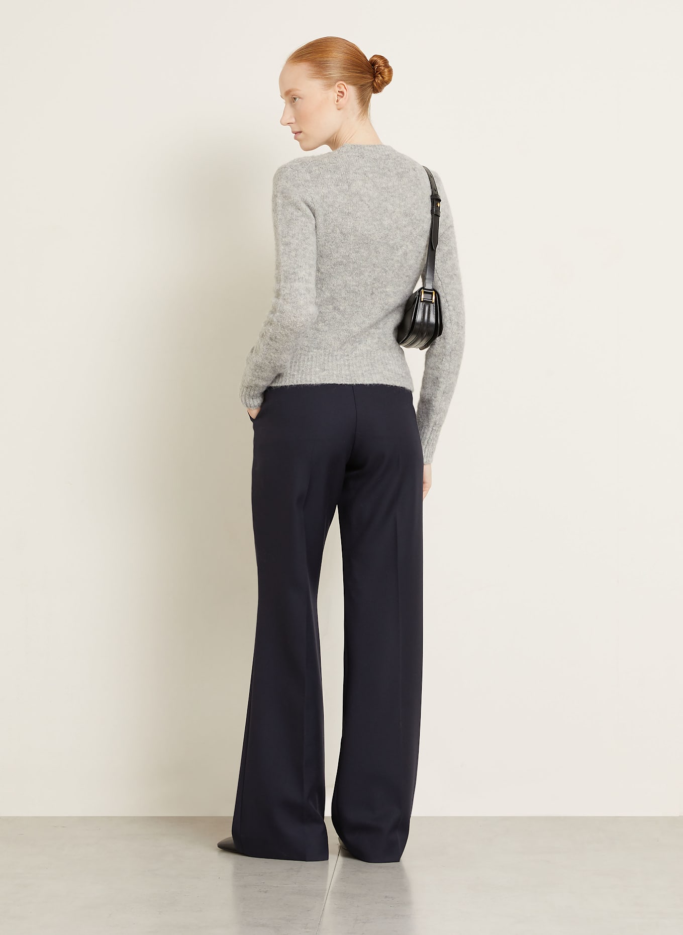 AMI PARIS Pullover mit Merinowolle und Alpaka: GRAU