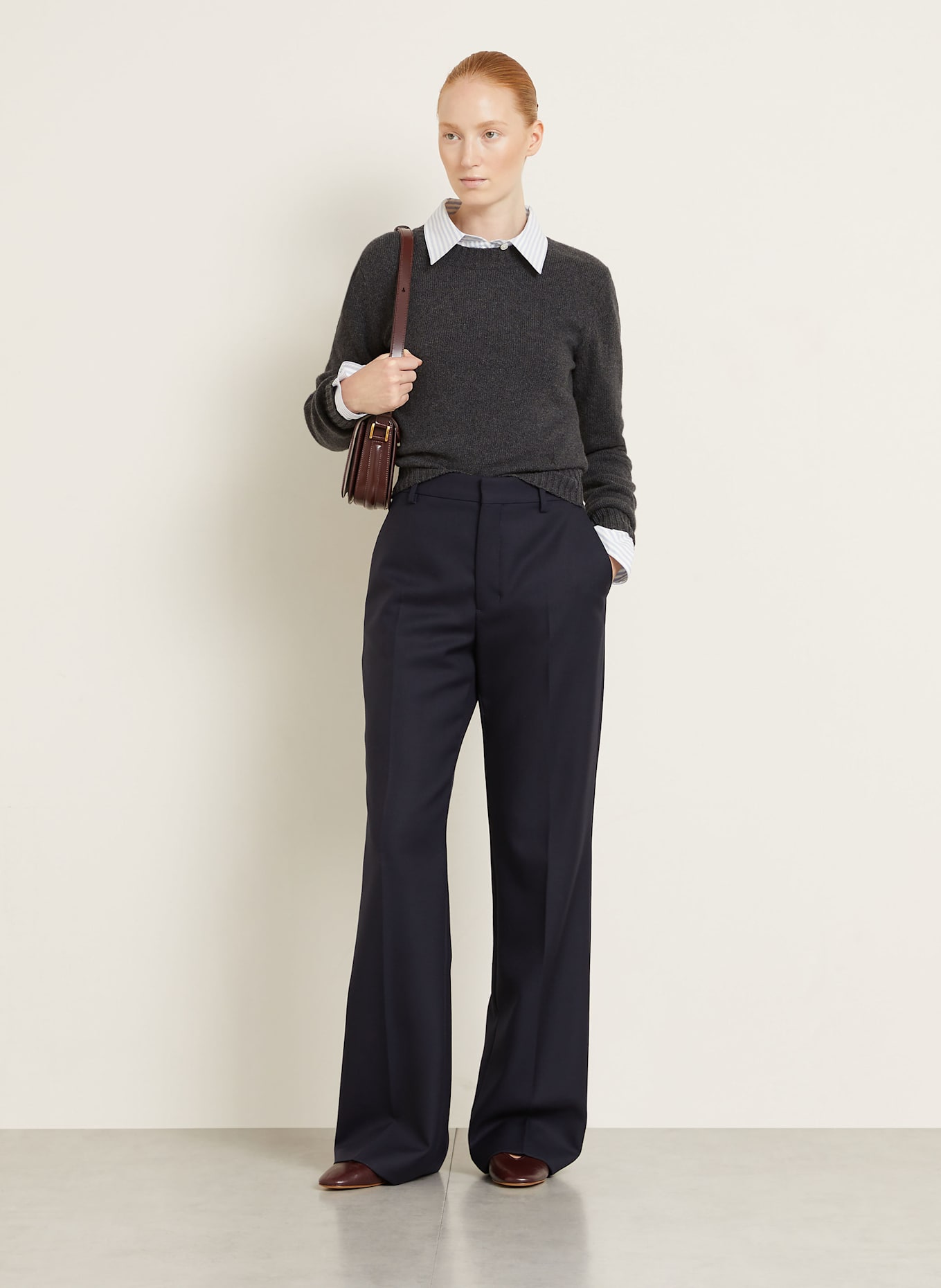 AMI PARIS Cashmere-Pullover: DUNKELGRAU