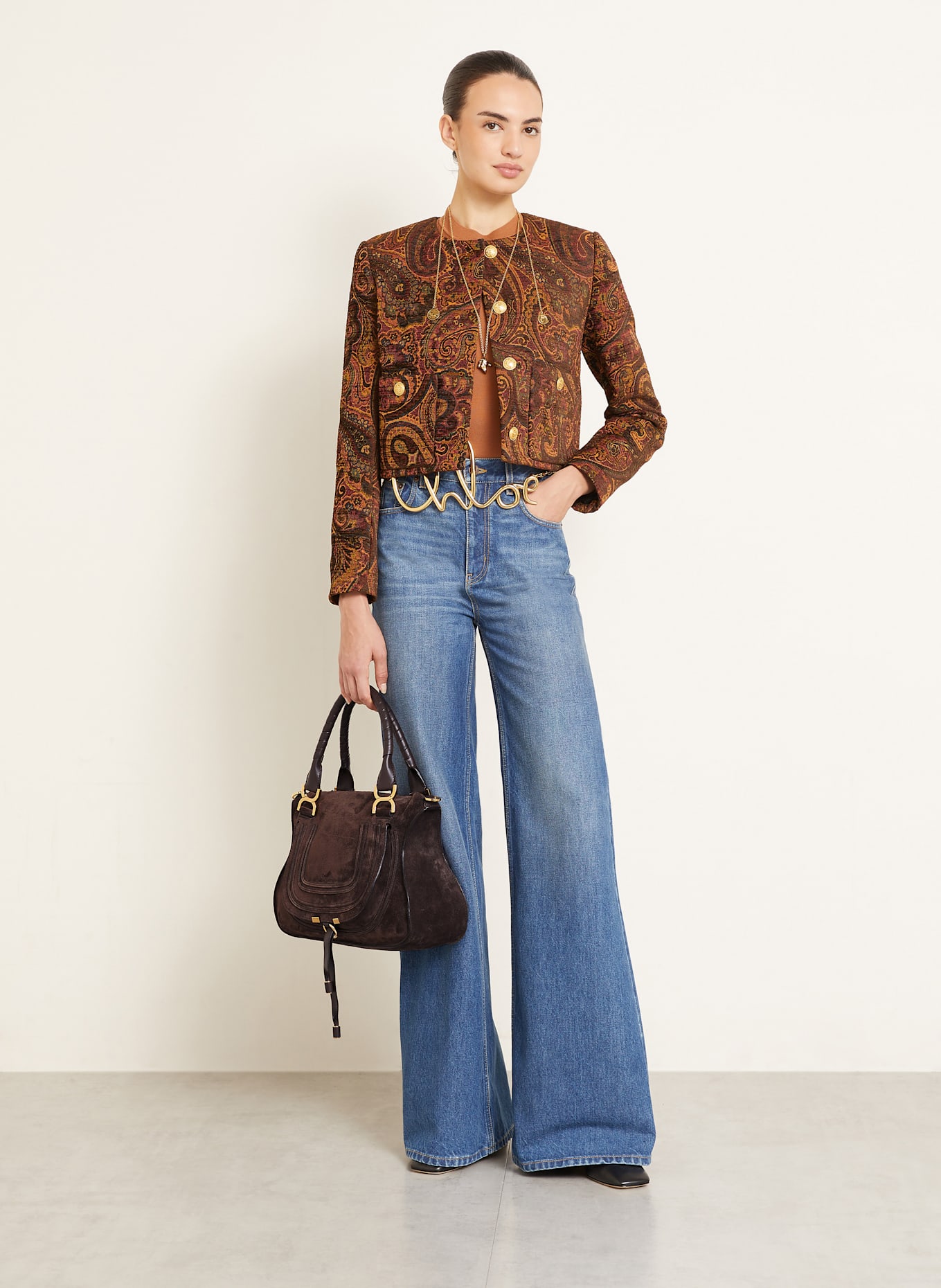 Chloé Torba na ramię MARCIE: CIEMNOBRĄZOWY