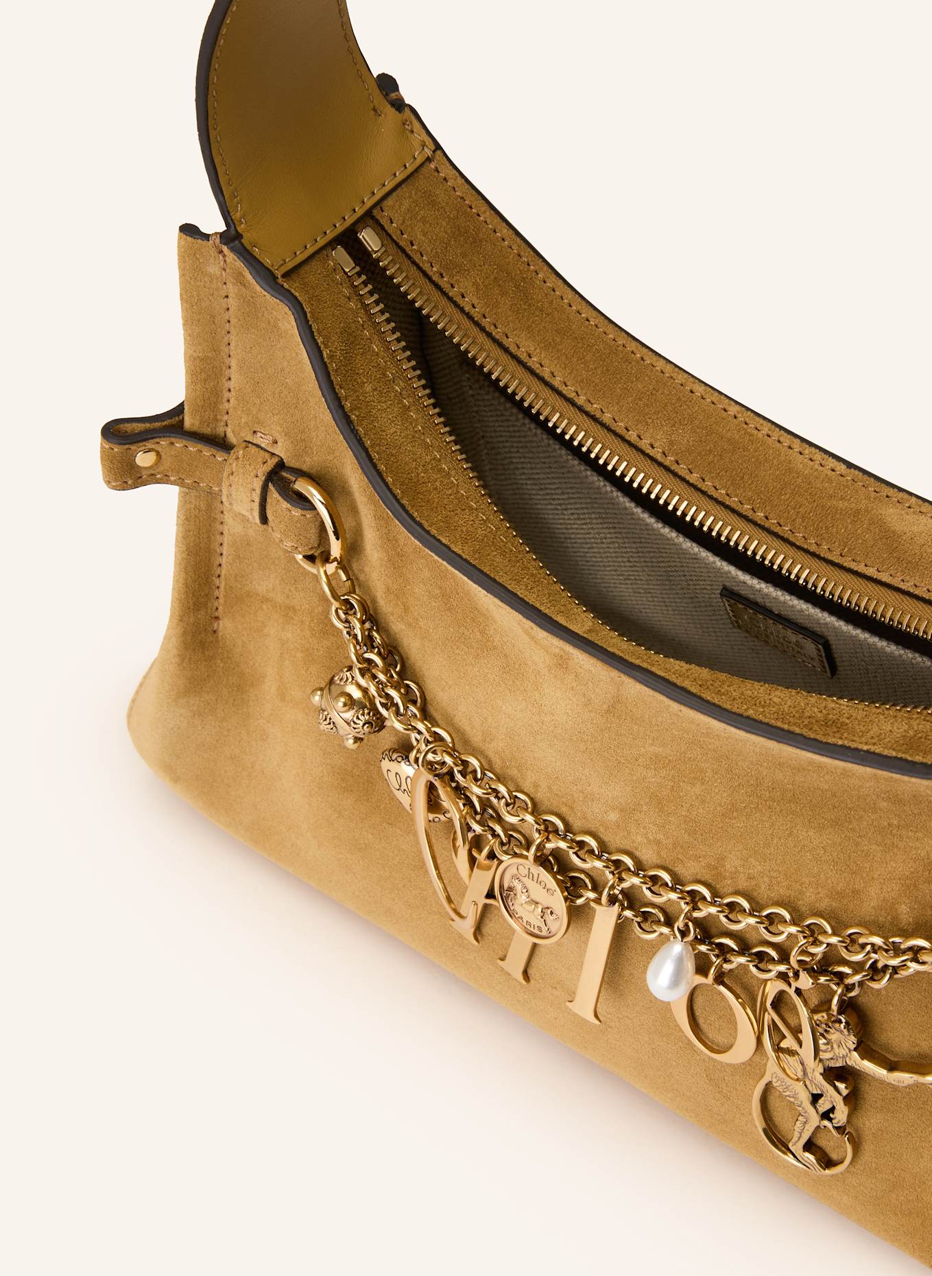 Chloé Torebka CHARMS: GOLD KHAKI
