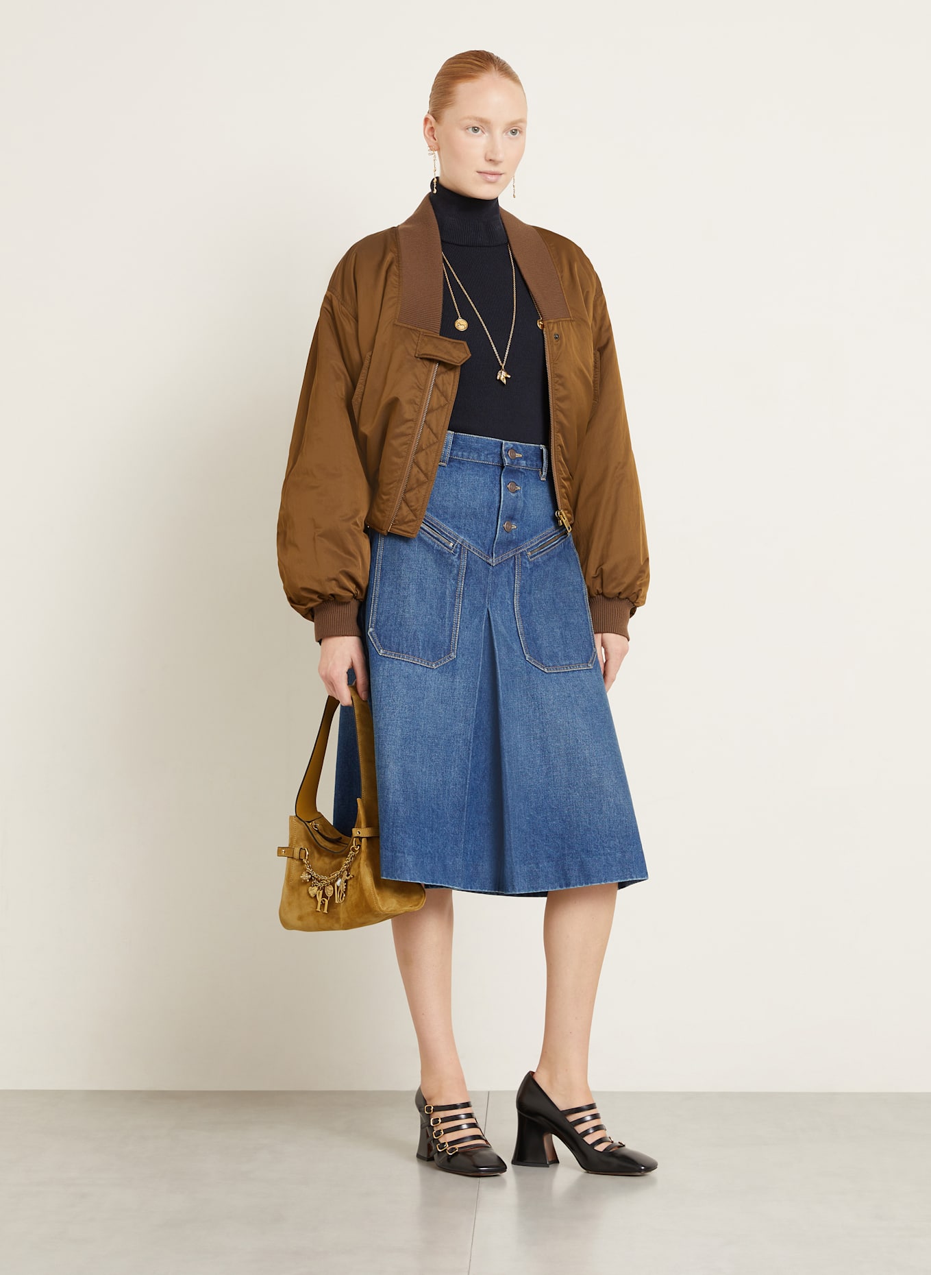 Chloé Torebka CHARMS: GOLD KHAKI