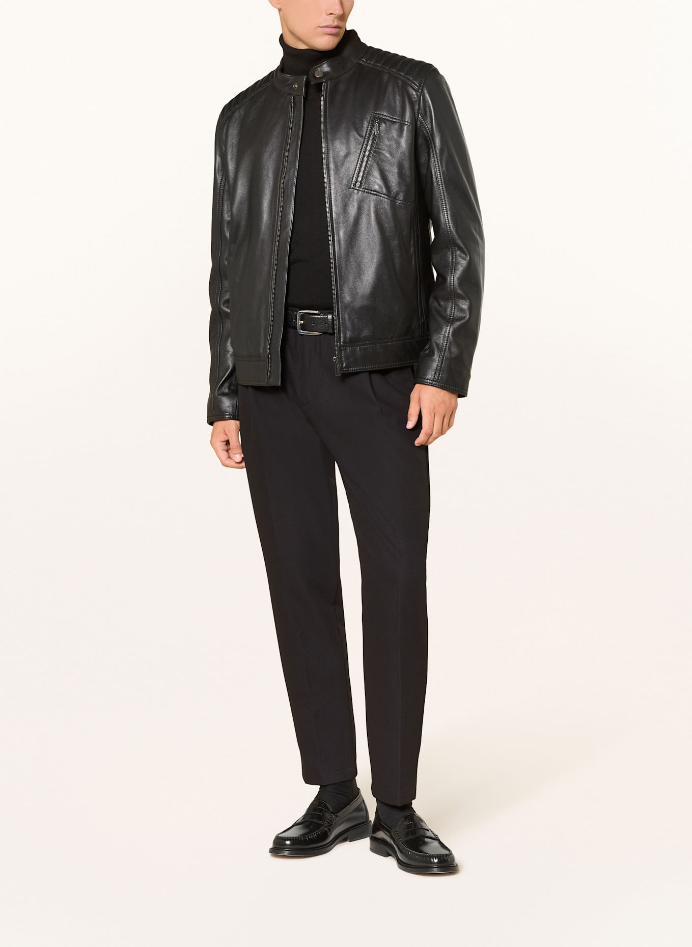 STRELLSON Lederjacke: SCHWARZ