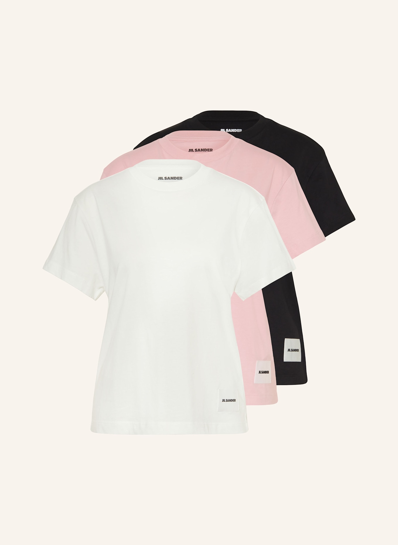 JIL SANDER 3-pack T-shirts: PINK / WHITE / BLACK