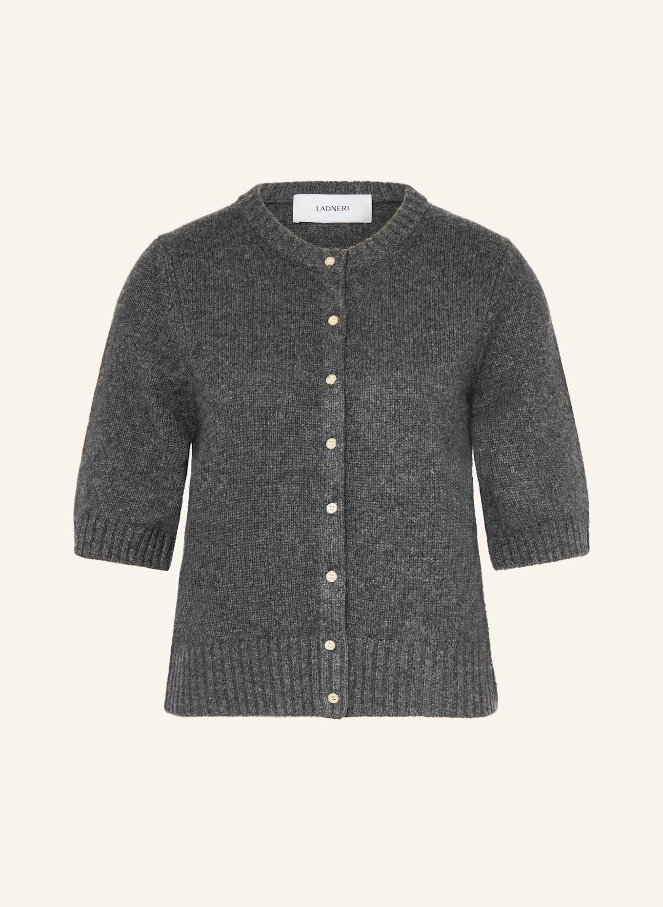 LADNERI Strickjacke POUPETTE aus Cashmere: DUNKELGRAU