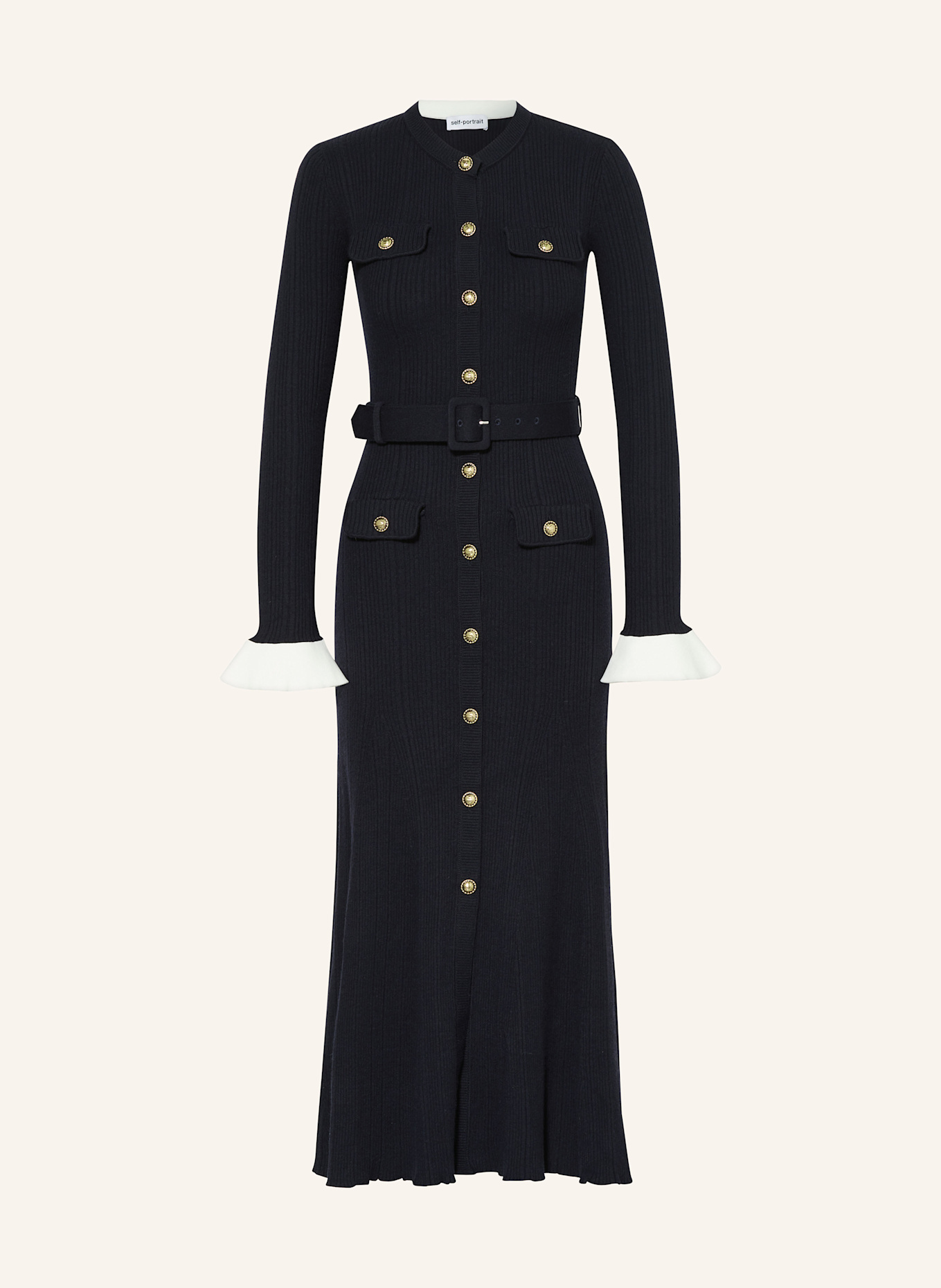 self-portrait Strickkleid: DUNKELBLAU
