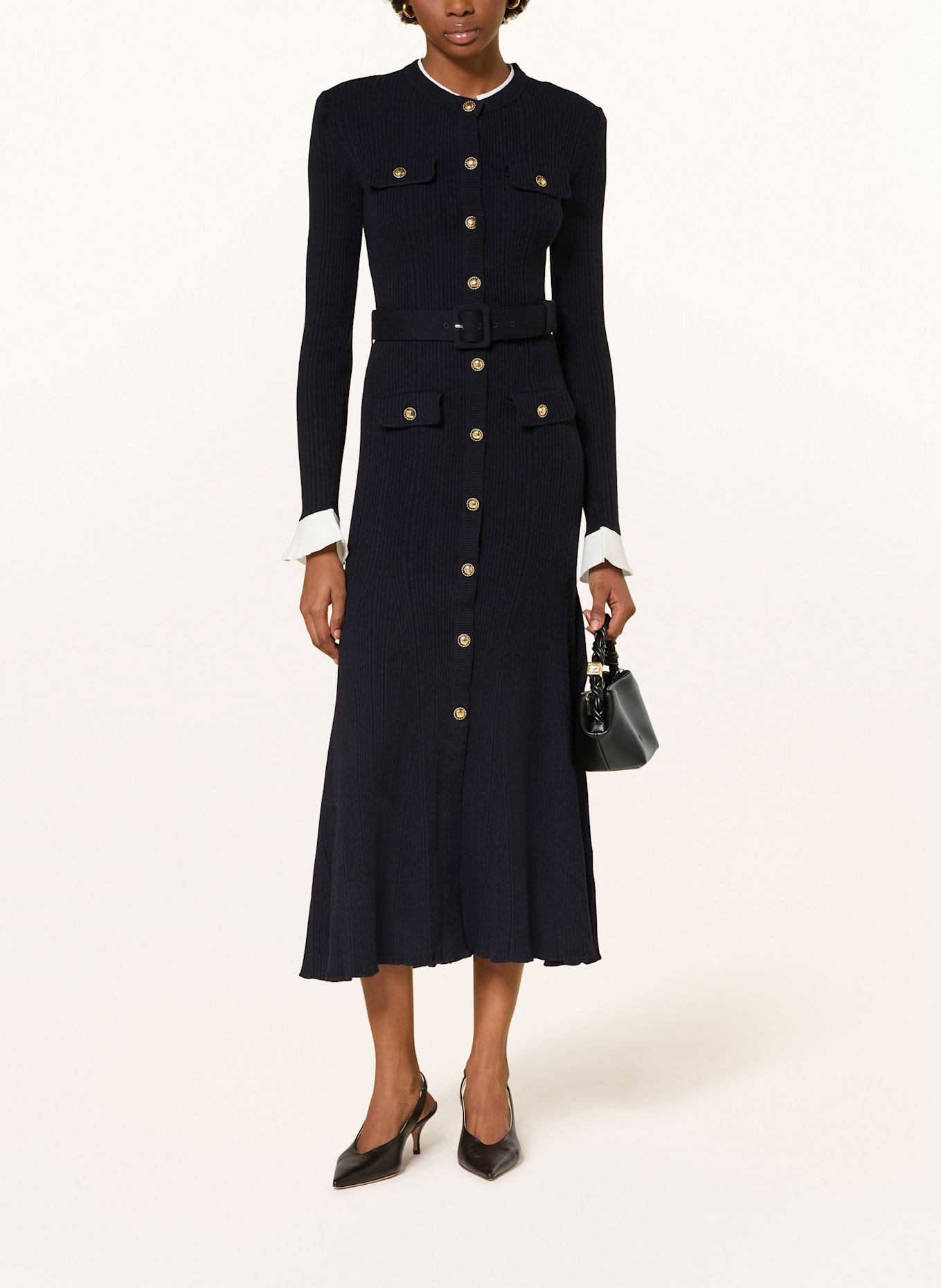 self-portrait Strickkleid: DUNKELBLAU