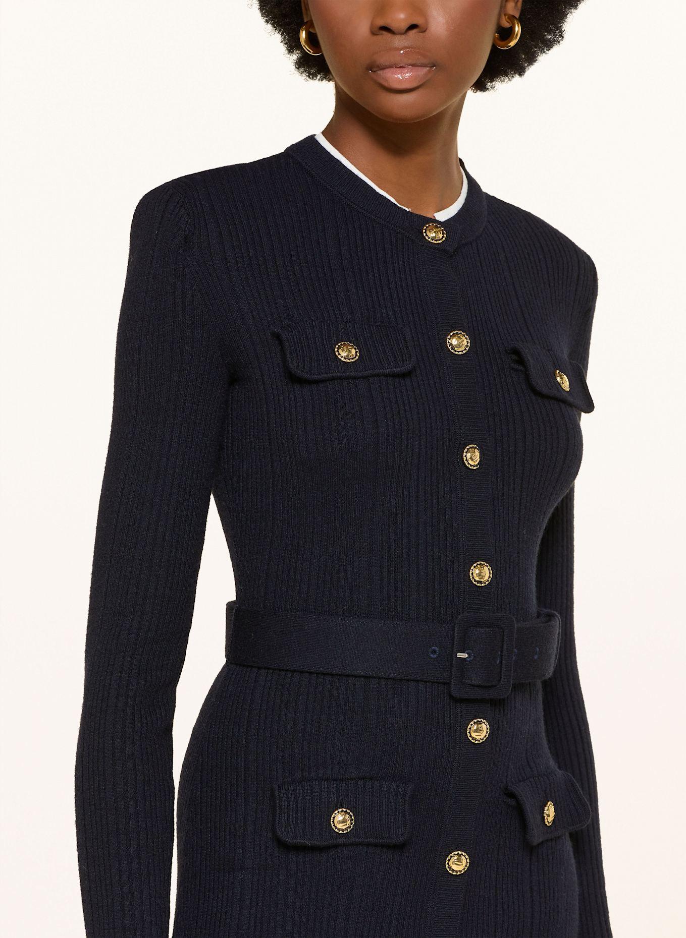 self-portrait Strickkleid: DUNKELBLAU