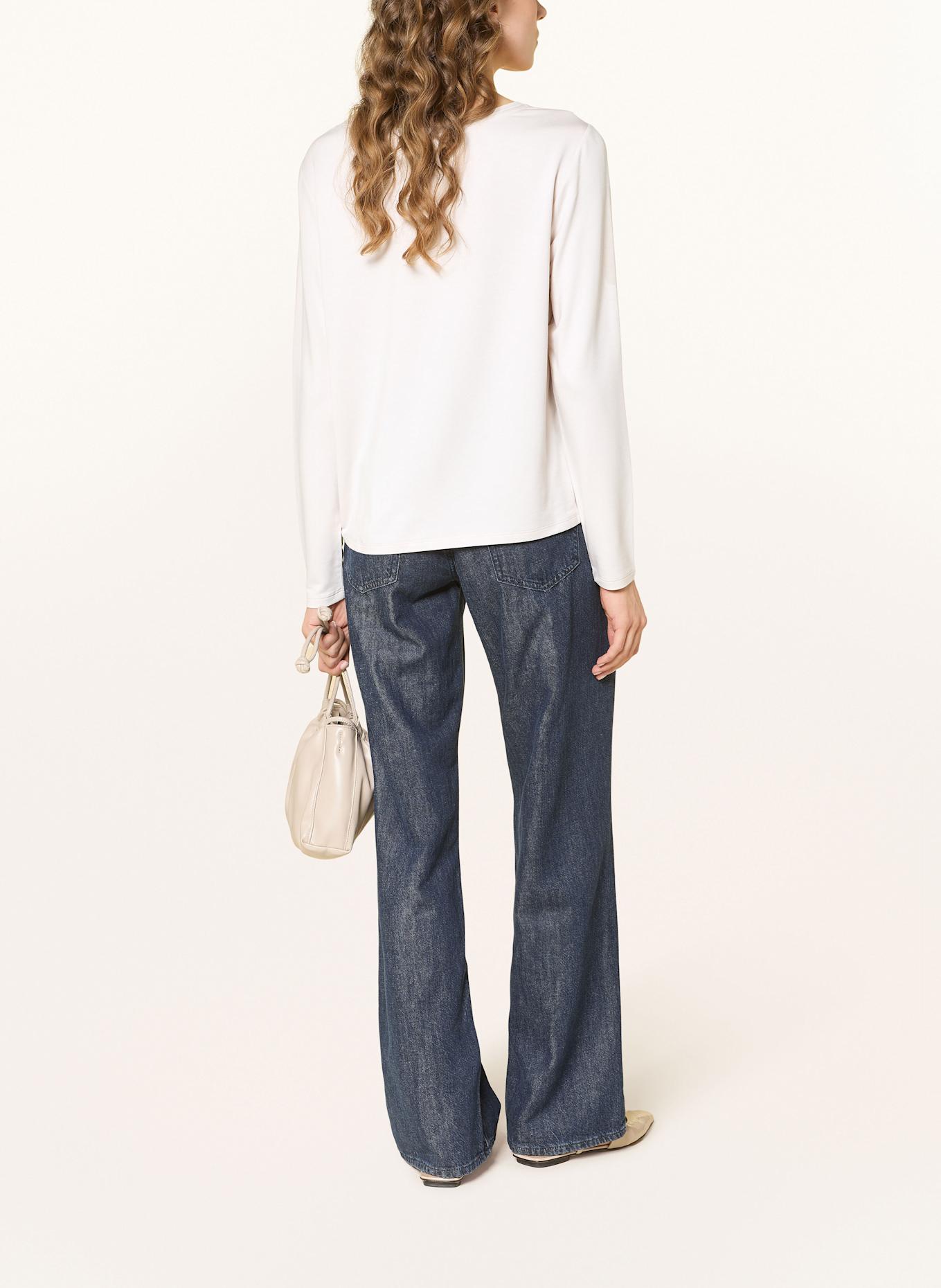 monari Longsleeve im Materialmix mit Schmucksteinen: CREME