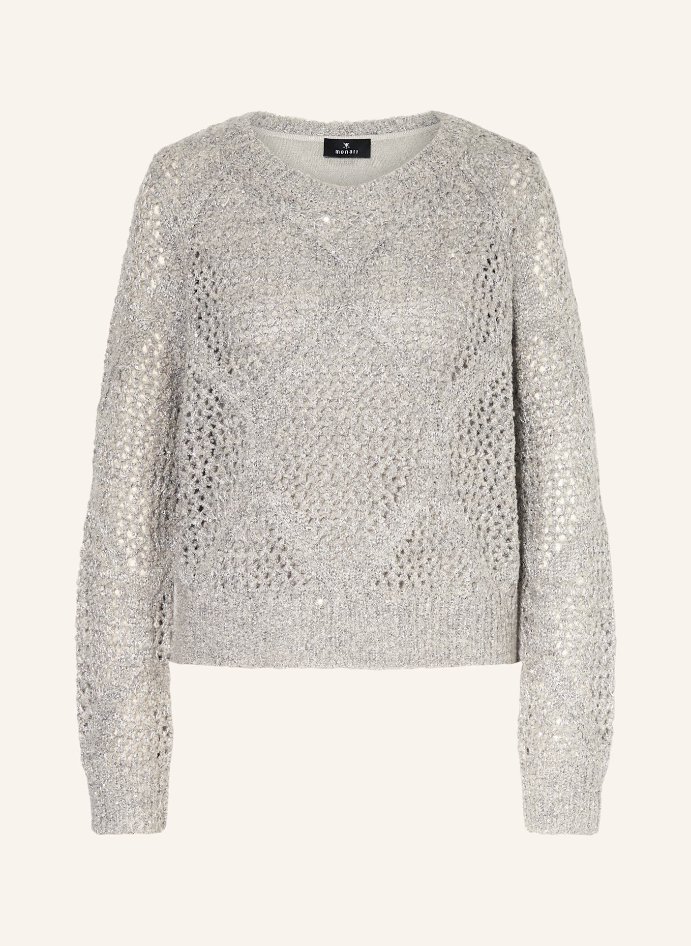 monari Pullover mit Pailletten: GRAU