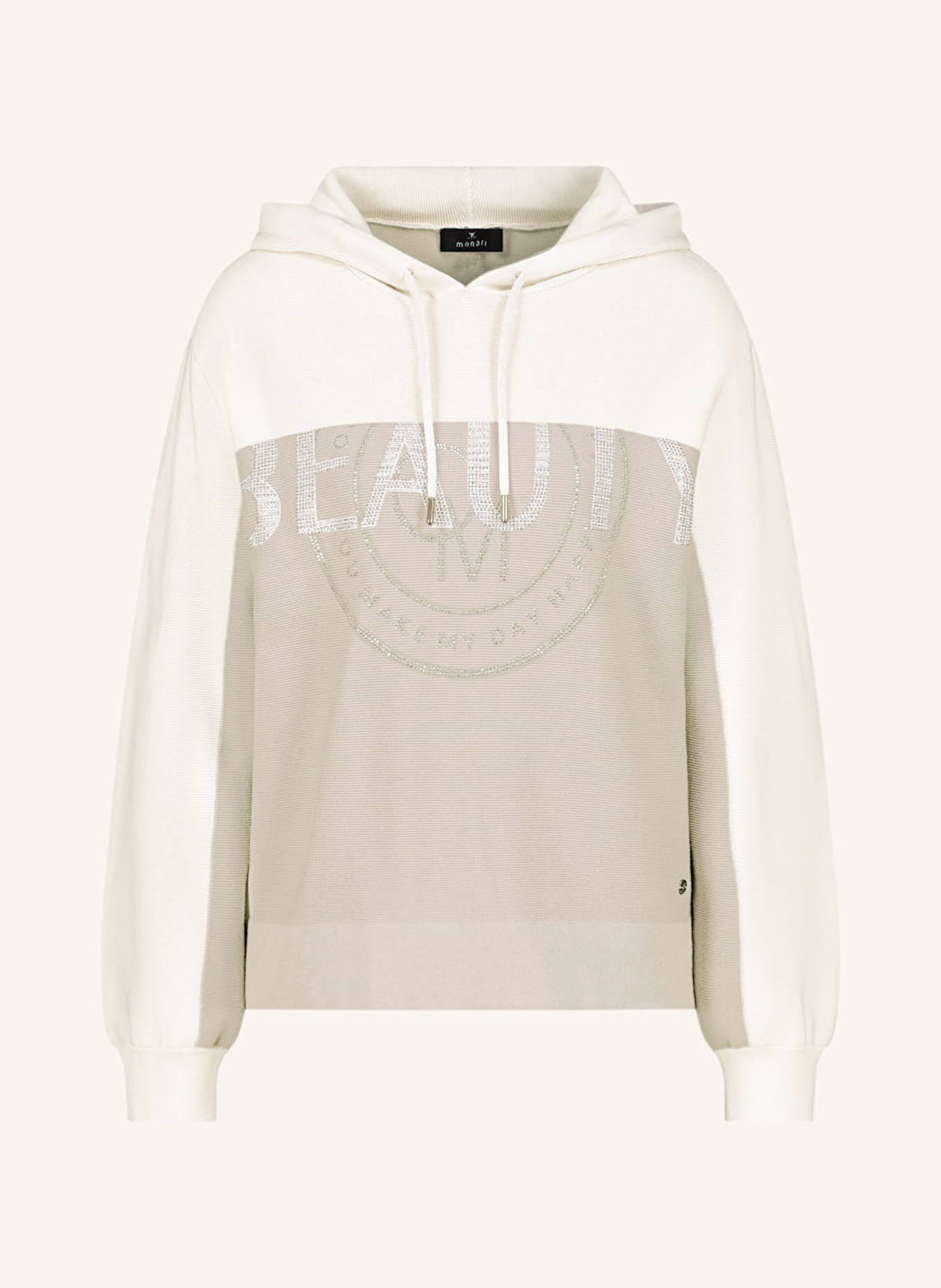 monari Pullover mit Schmucksteinen: BEIGE / ECRU