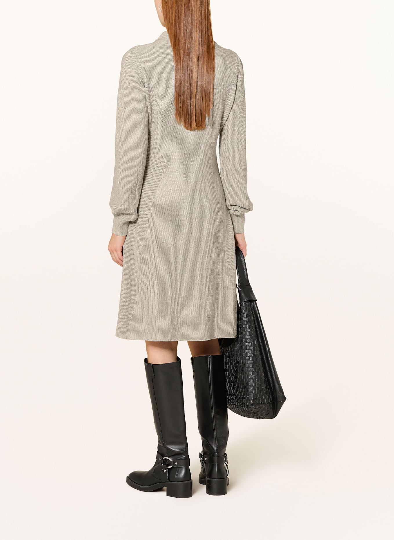 monari Strickkleid mit Glitzergarn: GRAU / SILBER