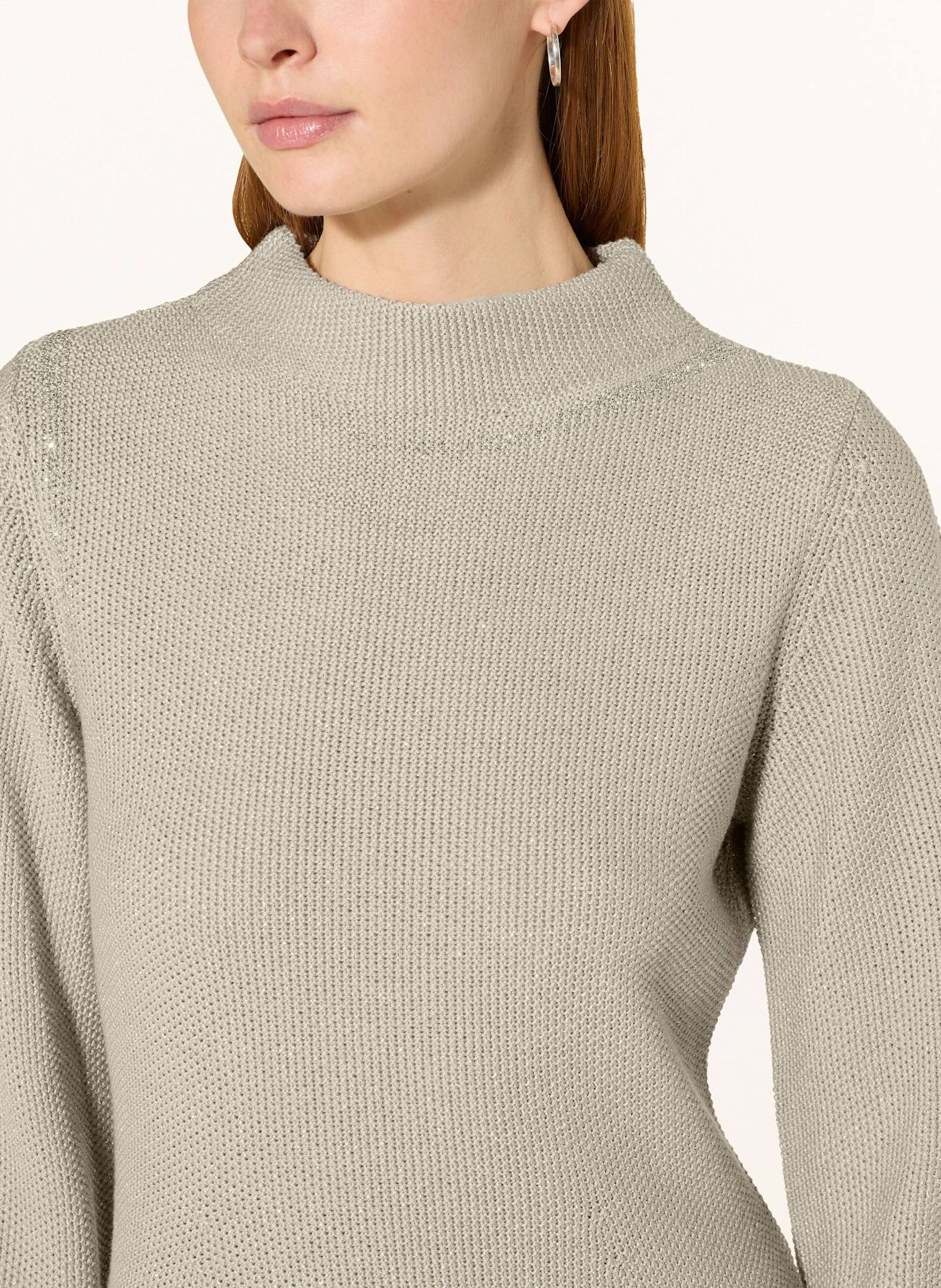 monari Strickkleid mit Glitzergarn: GRAU / SILBER