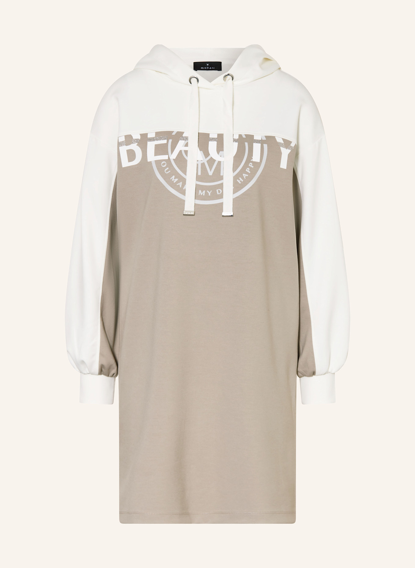 monari Sweatkleid mit Schmucksteinen: ECRU / BEIGE