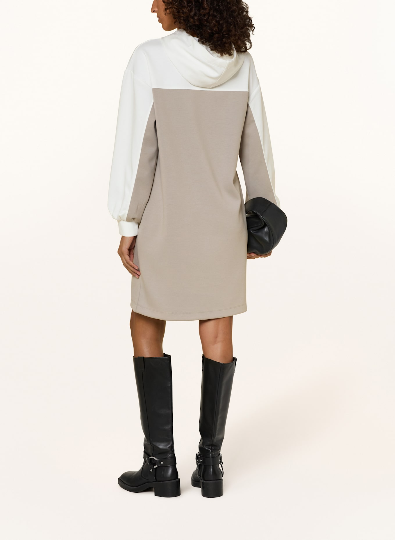 monari Sweatkleid mit Schmucksteinen: ECRU / BEIGE